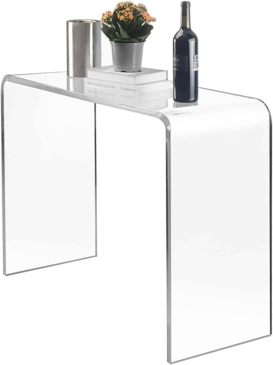 Acrylic Console Table, 37.5” L Thick Modern Entryway Table for Hallway, Living Room, Clear Acrylic Desk, 37.5” W x 29.25” H x 15.25” D, 220LBS Weight Capacity.