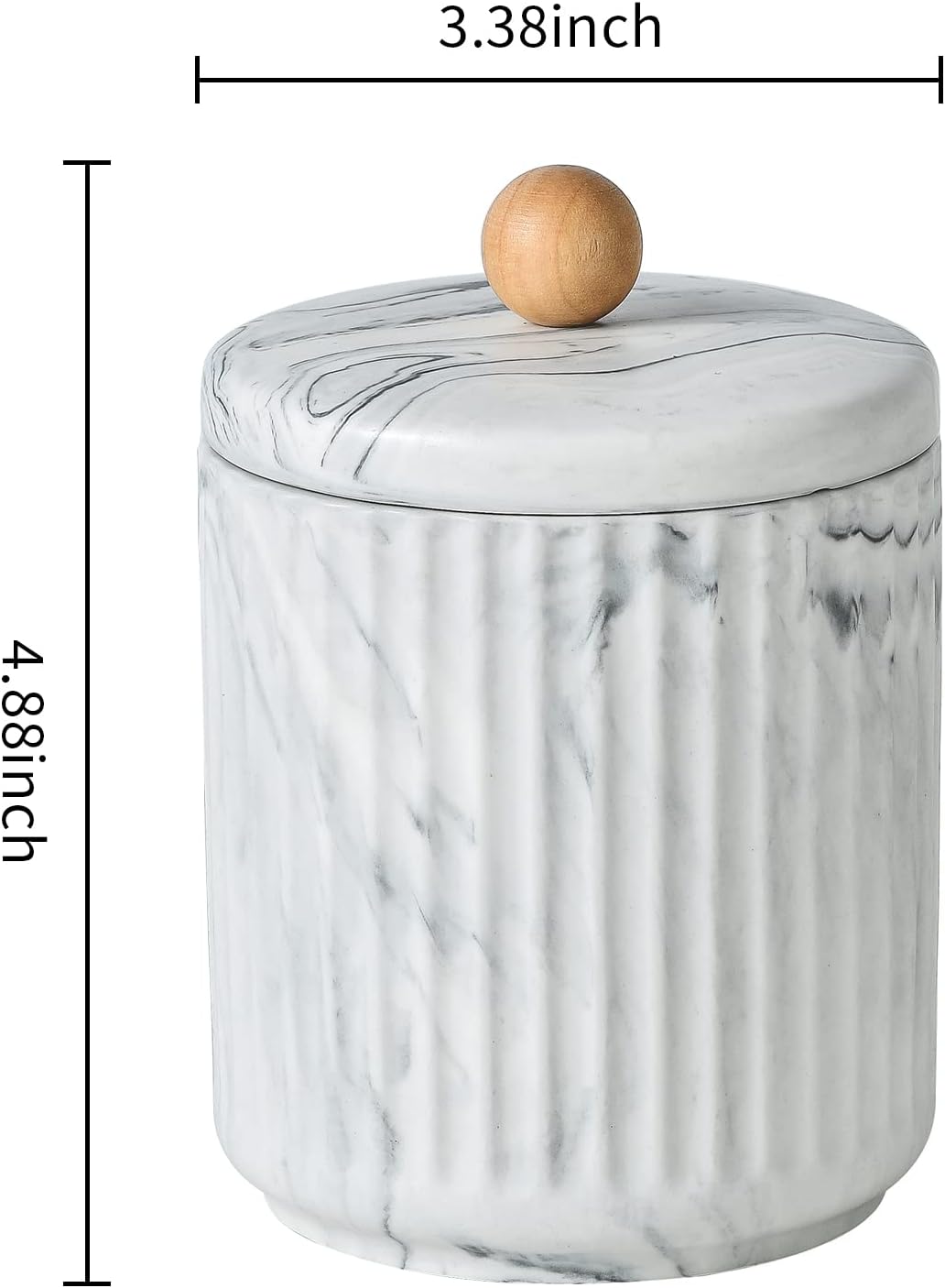 Bathroom Canister with Lid Qtip Holder Dispenser Jar Storage Organizer for Bathroom, Bedroom, Vanity, Kitchen Cabinet