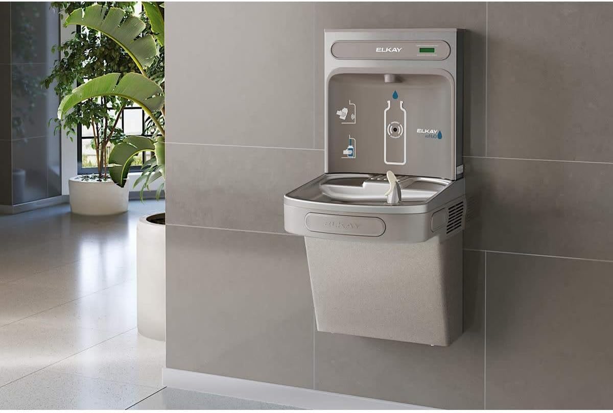 Elkay EZSDWSLK Bottle Filling Station and Cooler, 38.63 x 19.00 x 0.00 inches, Light Gray Granite