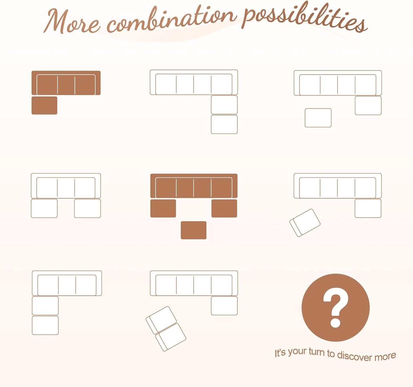 Hobestluk Modular Sectional Sofa Memory Foam Couch Oversized Sectional Sofa 3-Seater with Chaise Cloud Couch with Removable Cover L Shape Sofa for Living Room (Strip White, 3-Seater with Chaise)