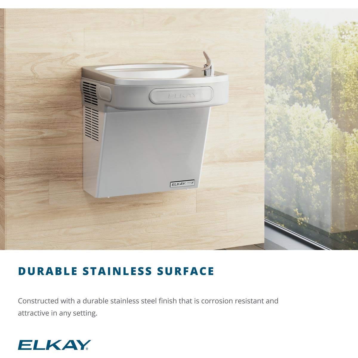 Elkay LZSG8S Wall Mount Single Filtered Drinking Fountain - Stainless Steel