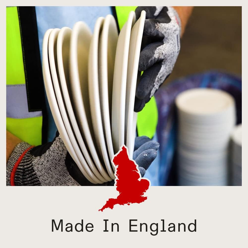 Made In Cookware - Serving Bowl - White With Navy Rim - Porcelain - Crafted in England