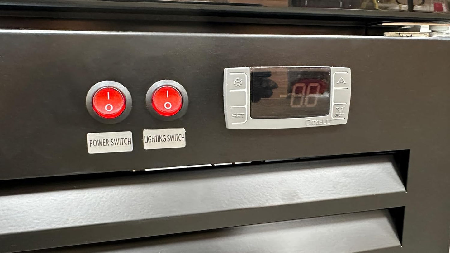 Commercial 3-Door Display Refrigerator, 49.8 cu.ft, LED Lighting, Dynamic Cooling, ETL Listed, Black GDC-42