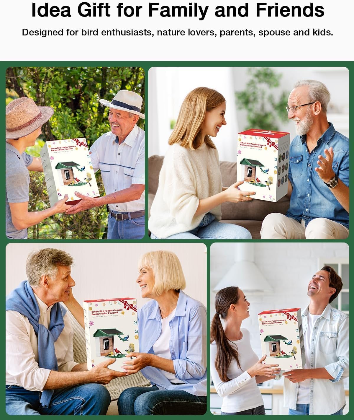 Bird Feeder with Camera-2K Live Video, Solar-Powered, Smart AI Identify Birds, 2L Food Capacity, Arrived Alerts, Bird Videos Storage, Mini Hummingbird Feeder for Watching Birds Outdoor