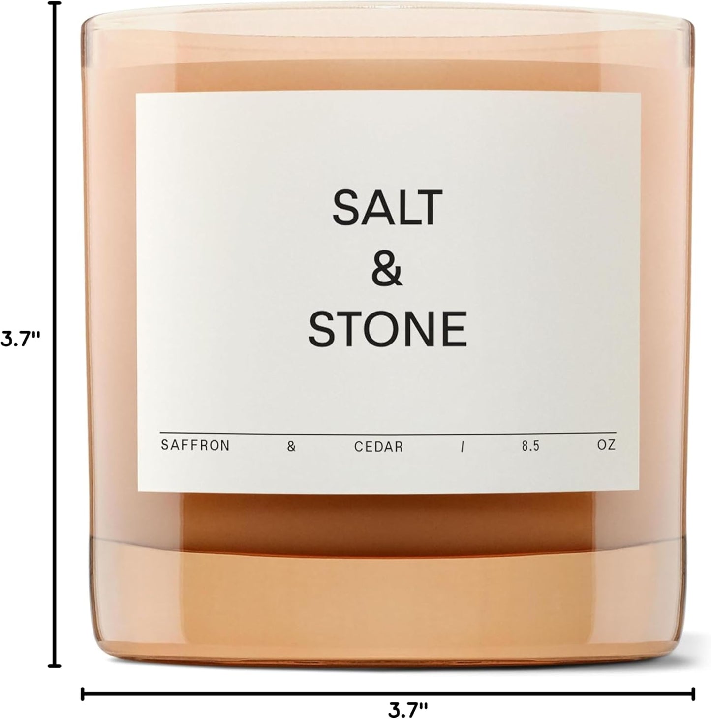 SALT & STONE Scented Candle for Women & Men | Hand-Poured, Aromatic & Fragrant | Coconut & Soy Blend Wax | 100% Cotton Wick | Long-Lasting 50 Hour Burn Time (8.5 oz) (Saffron & Cedar)