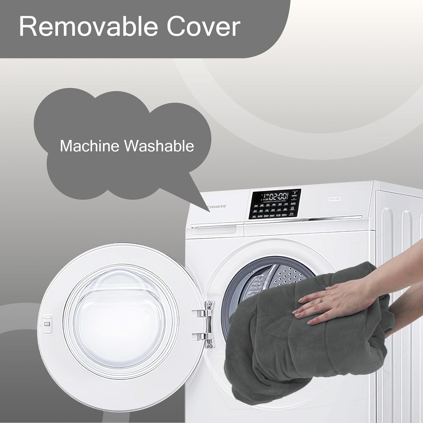 MeMoreCool Square Stuffed Pouf Ottoman Foot Rest, Floor Pouf Foot Stool with Foam Chunk Filling, Soft Stuffed Ottoman Footrest for Living Room, Dark Grey