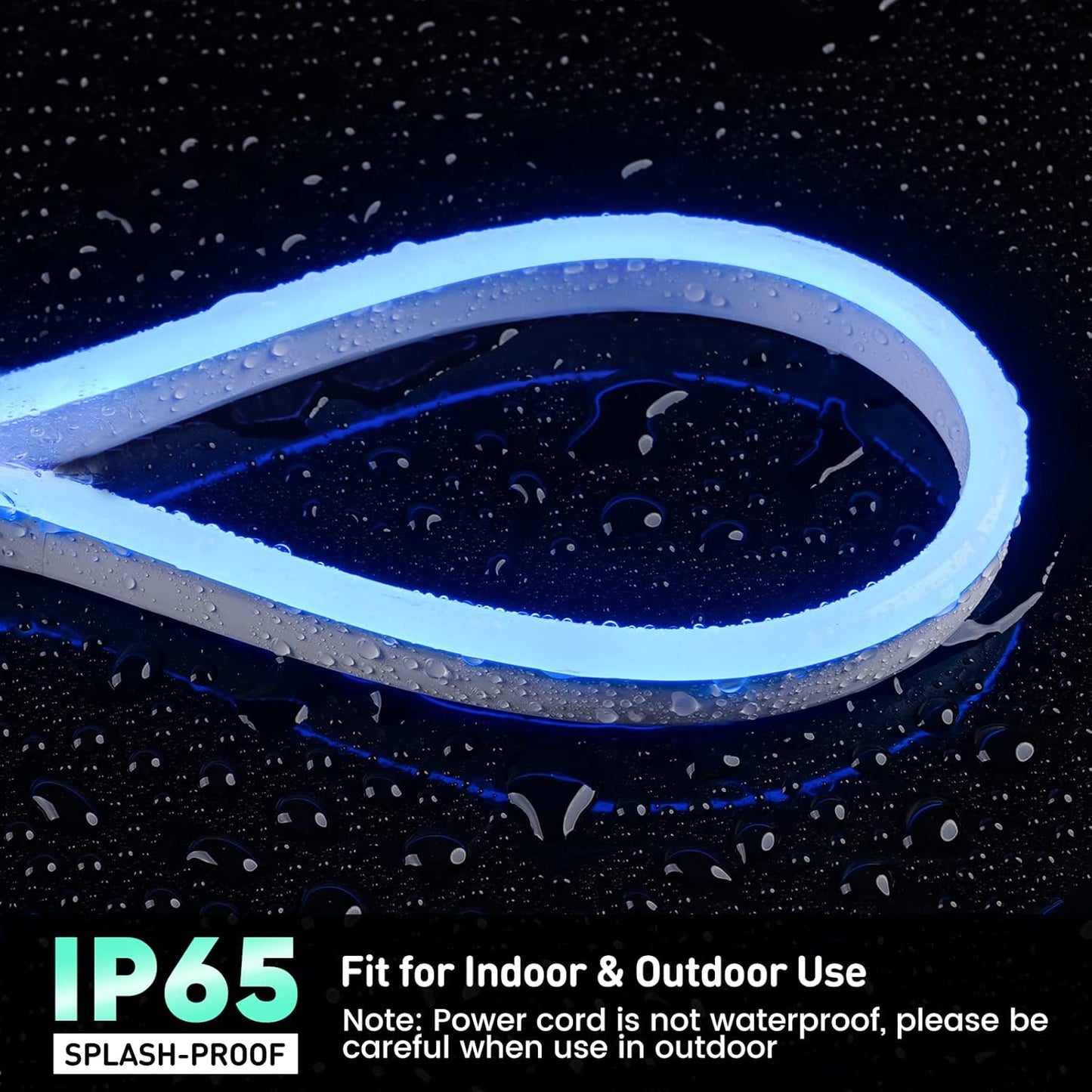 GZBtech Flexible LED Neon Rope Lights 33FT,AC 110-120V Waterproof Strip Light, 120 LEDs/M Cuttable Connectable Neon Lighting for Indoor Outdoor Home Decor/Commercial Building Use-Blue 10M