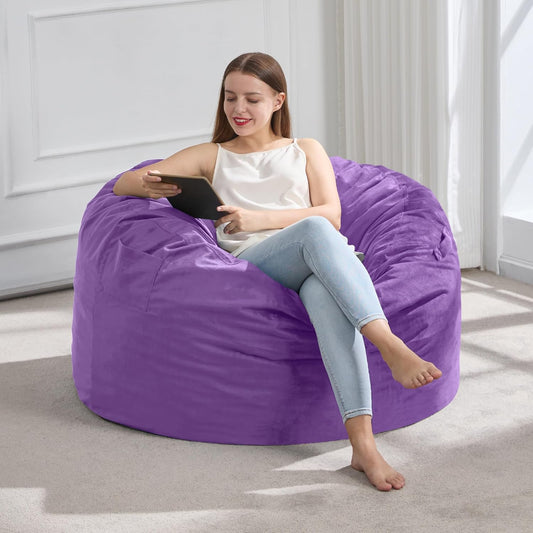 Hobestluk 3FT Bean Bag Chair Giant Bean Bag Chairs for Adults Large Bean Chairs with Removable Cover, Beanbag Chair with Filler, Adult Bean Bag Chairs for Living Room, Bedroom