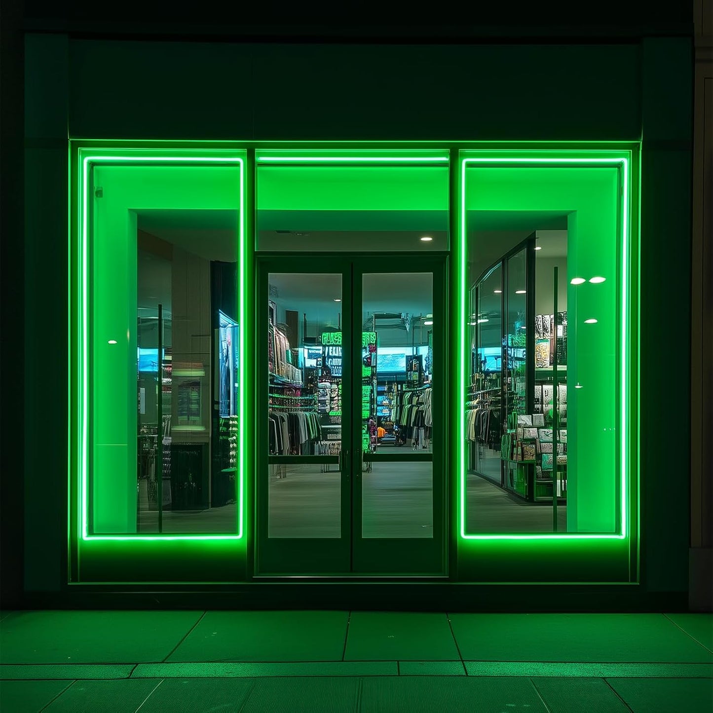 GZBtech Flexible LED Neon Rope Lights 33FT,AC 110-120V Waterproof Strip Light, 120 LEDs/M Cuttable Connectable Neon Lighting for Indoor Outdoor Home Decor/Commercial Building Use-Green 10M