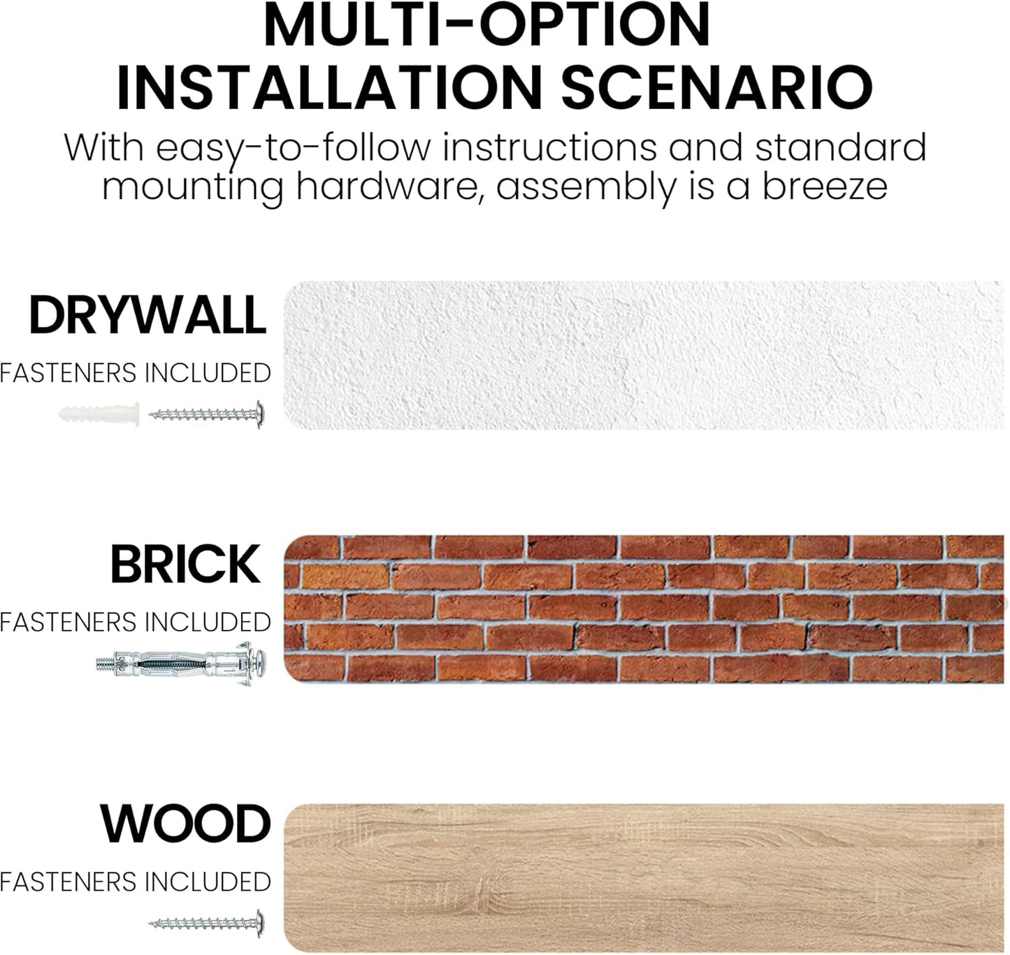 Floating Shelves for Wall, 24"x9.3" Rustic Solid Live-Edge Elm Wood Wall Shelves, Heavy-Duty Floating Shelves with Invisible Brackets, Set of 2 for Living Room, Bedroom, and Kitchen, Grey Finish