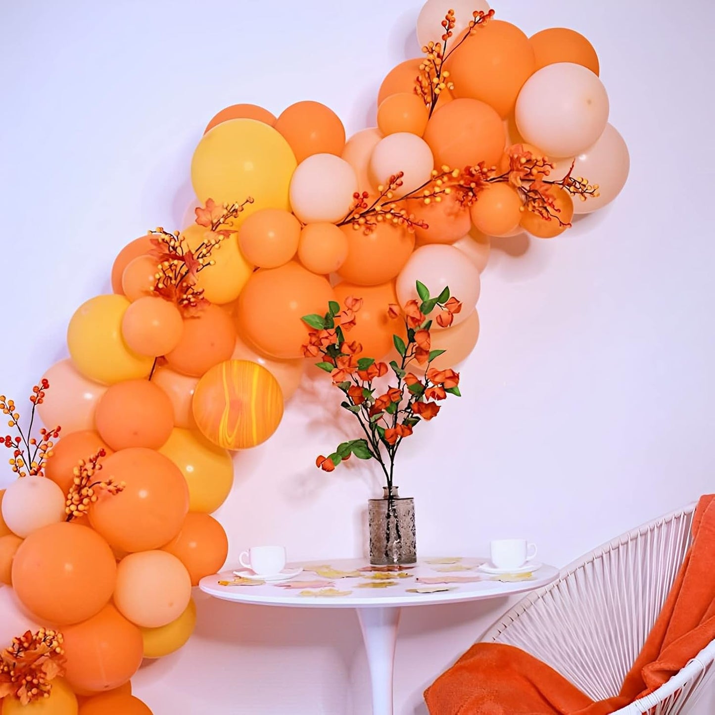 130pcs Orange Balloons Different Sizes 18" 12" 10" 5" Orange Matte Latex Balloons for Boys Girls Birthday Baby Shower Gender Reveal Wedding Gender Reveal Autumn Party Decorations
