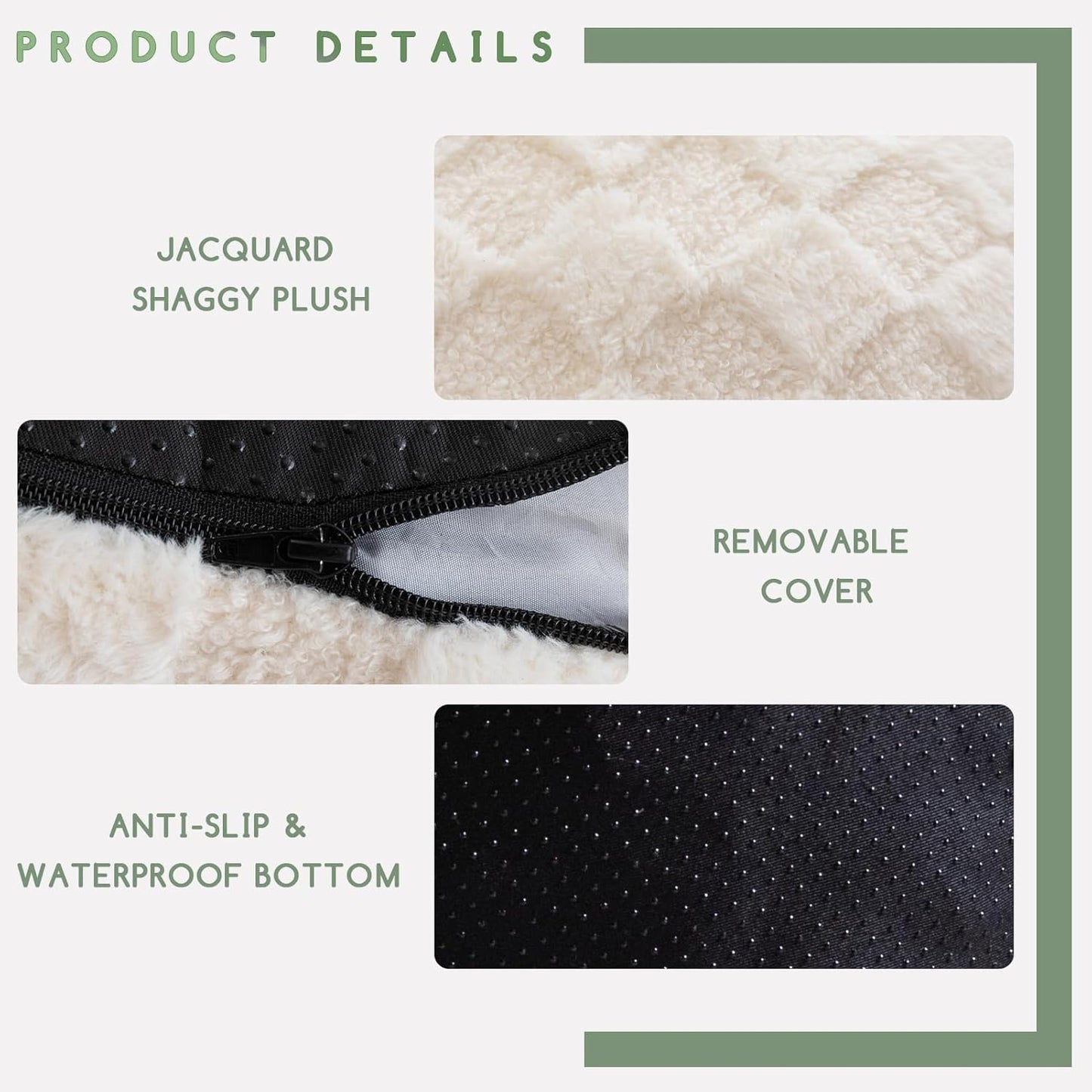 HIGOGOGO Round Stuffed Pouf Ottoman, Plaid Poufs with Foam Chunk Filling, Fluffy and Furry Pouf Foot Stool Storage Ottoman, 20 X 15 Floor Poufs Foot Rest for Living Room, Beige