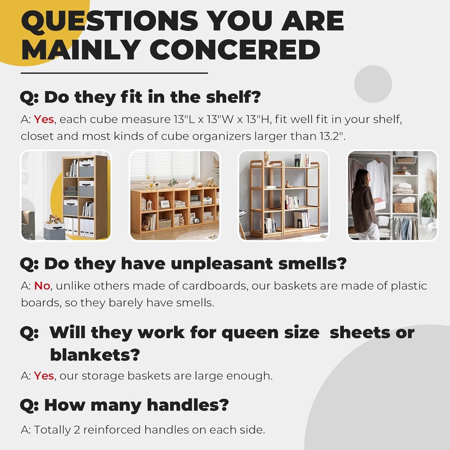 Criusia Fabric Storage Cubes - 13 Inch Large Storage Bins 4 Pack - Clothes Organizer Bins for Closet, Shelves, Cube Organizer/Cubby Collapsible Storage Baskets for Organizing Toys Blanket