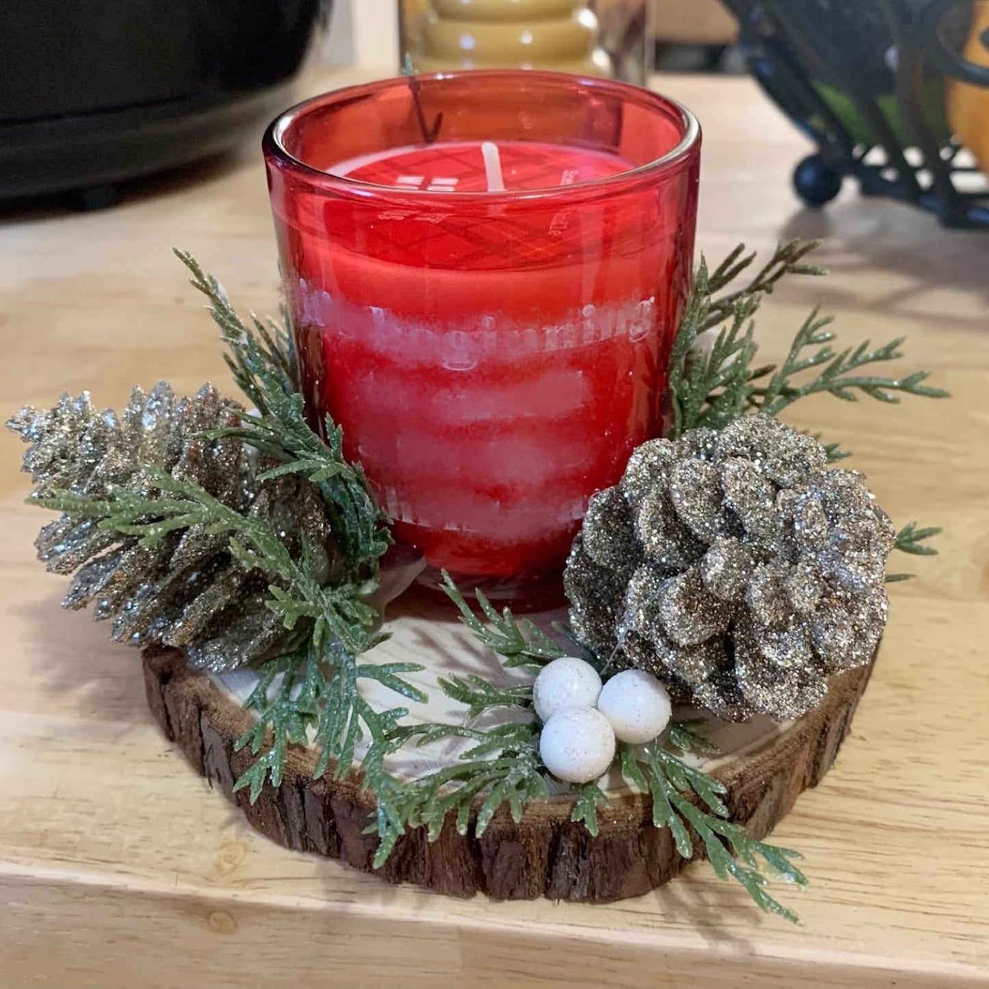 JOIKIT 8 PCS 6-7 Inches Natural Wood Slices, 3/4 Inch Thick Unfinished Wooden Circles with Bark, Round Log Discs Wood Rounds for Crafts, DIY Painting, Christmas Ornaments, Wedding Decorations