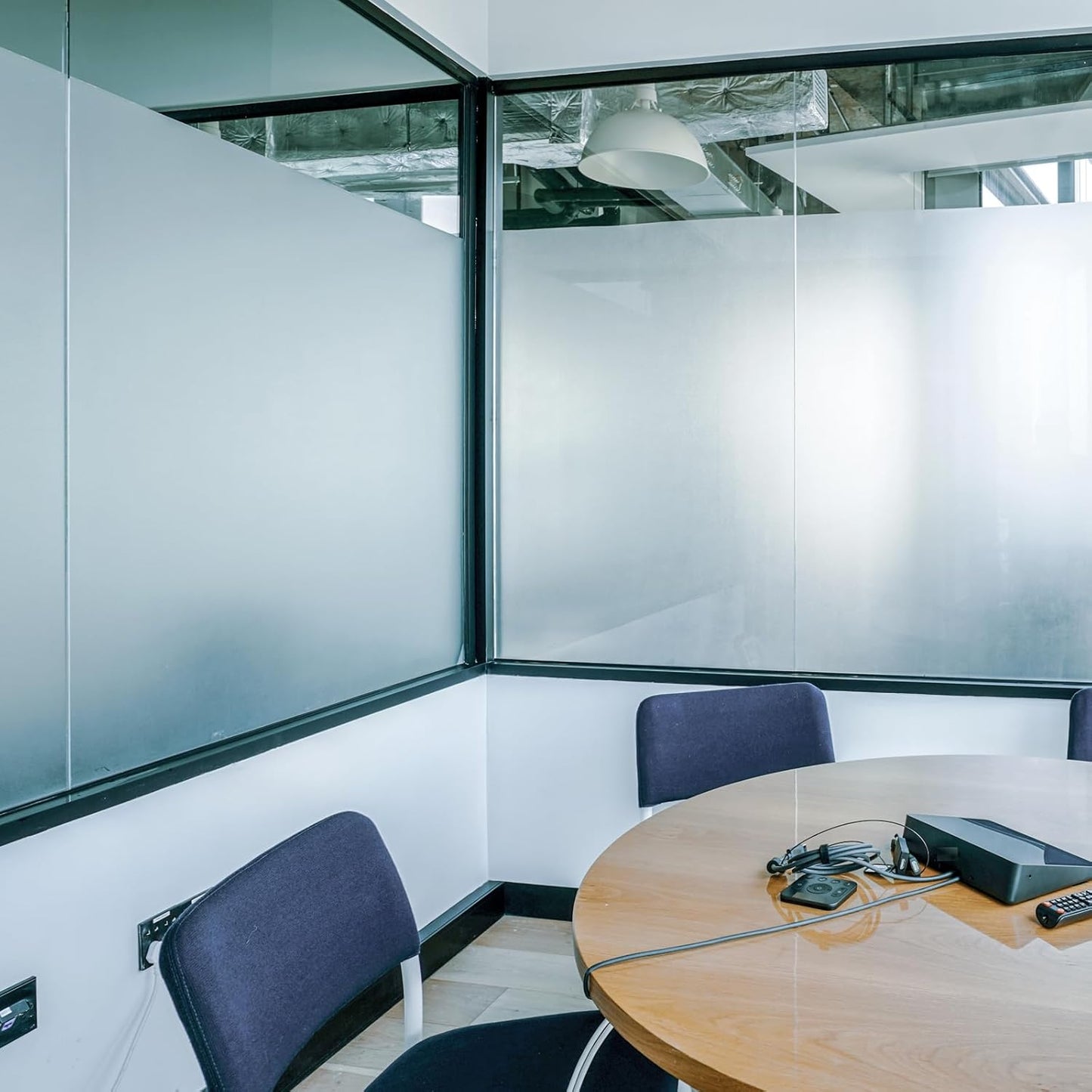 HIDBEA Frosted Window Privacy Film Non-Adhesive, Reusable Window Glass Films Heat Control Self Static Cling Removable Window Stickers for Home Office Living Room (Frosted, 55.1 Inch x 16.4 Feet)