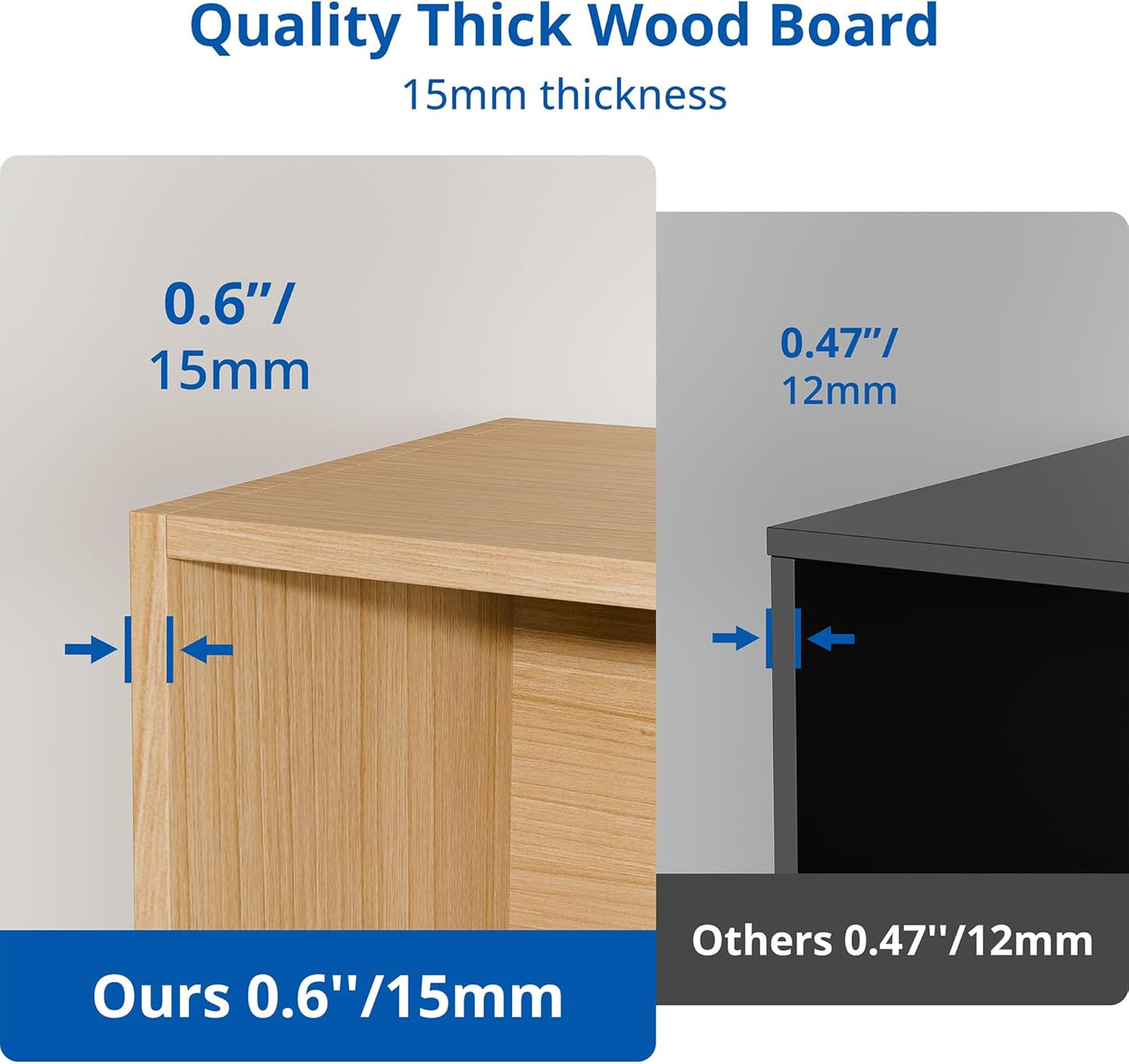 Cozy Castle Oak Bookshelf, 3-Tier Open Shelf Bookcase, 10 Cube Storage Organizer with Anti-Tilt Device for Bedroom, Living Room, 55.11" W x 11.61“D x 40.94“H