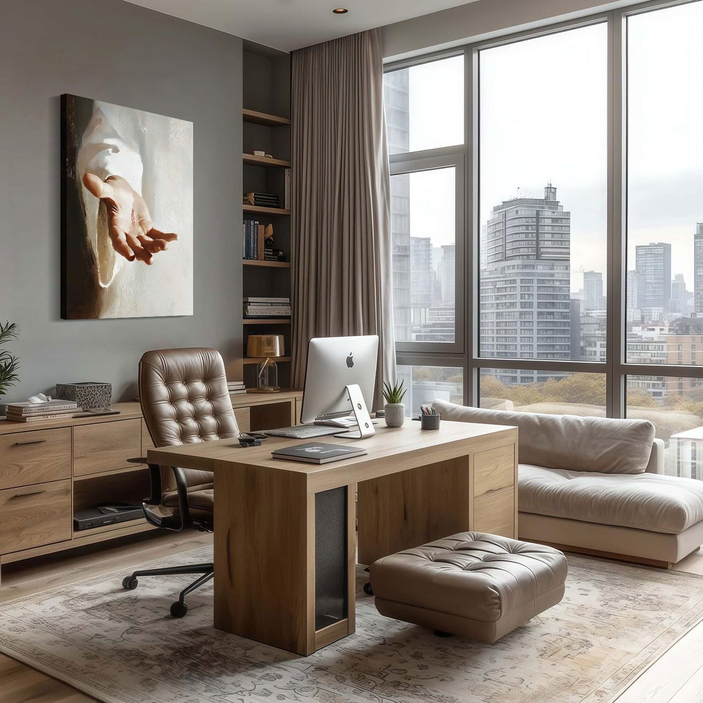 Framed Canvas Jesus Hands Wall Decor Wall Art Gallery Decor Unique Print Wall Decor for Living Room Bedroom Church Home Decor 12x16 Inch Ready to Hang