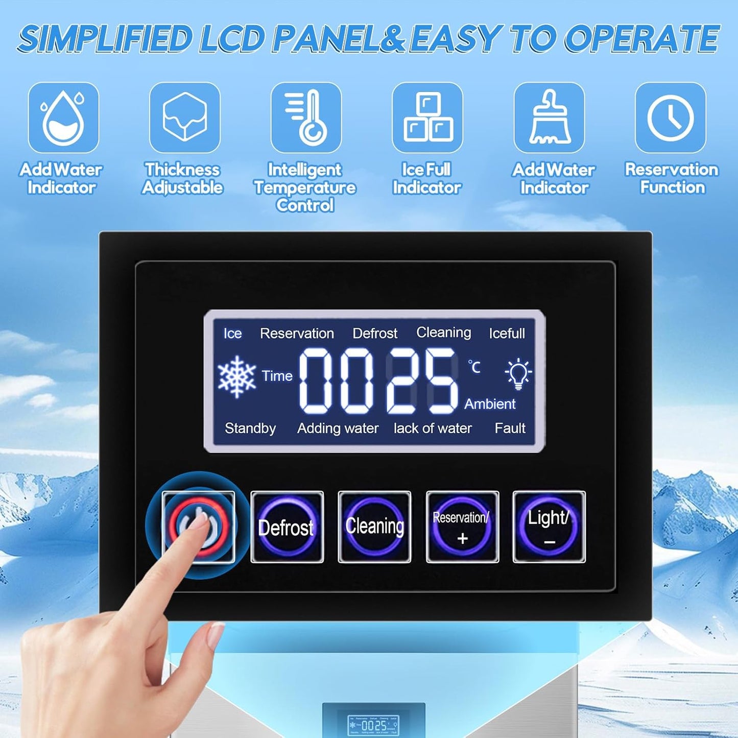 Commercial Ice Maker Machine 400LBS/24H with 125LBS Large Ice Storage Bin, 126Pcs Clear Ice Cubes in 11Mins, Stainless Steel Under Counter Industrial Ice Machine for Bar, Restaurant Business