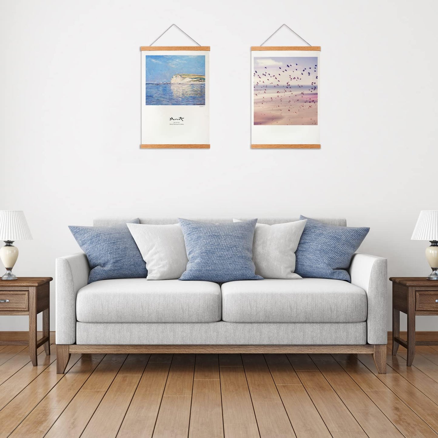 FALAMON Magnetic Poster Hanger Frame, 14x22 14x20 14x24 Teak Wood Magnet Poster Frame for Posters, Prints, Photos, Pictures, Maps, Scrolls, and Canvas Artwork