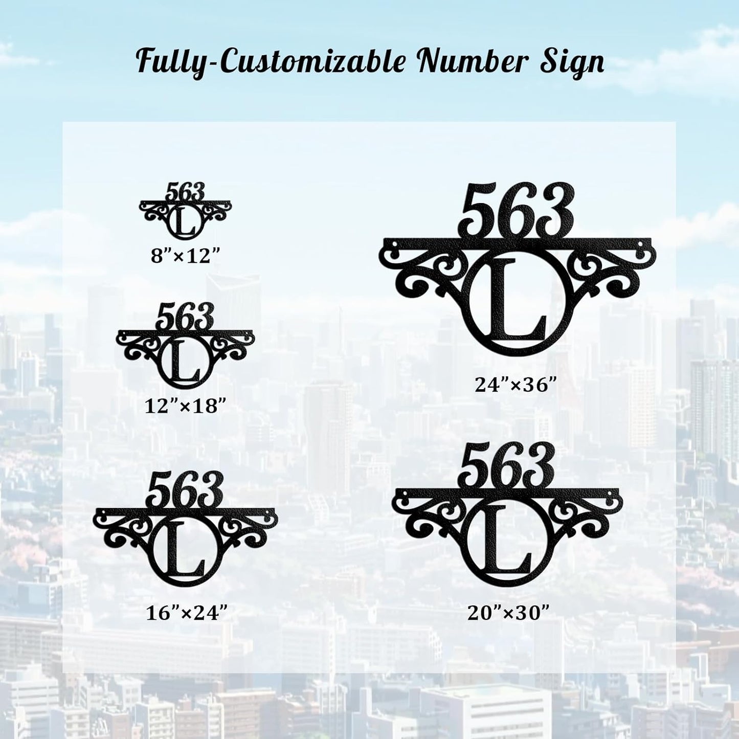 Custom Metal Address Sign Street Plaque with Initials, Personalized House Number Sign for Outside, Modern Outdoor Metal Wall Decor, Handmade New Home Gift Housewarming Gift