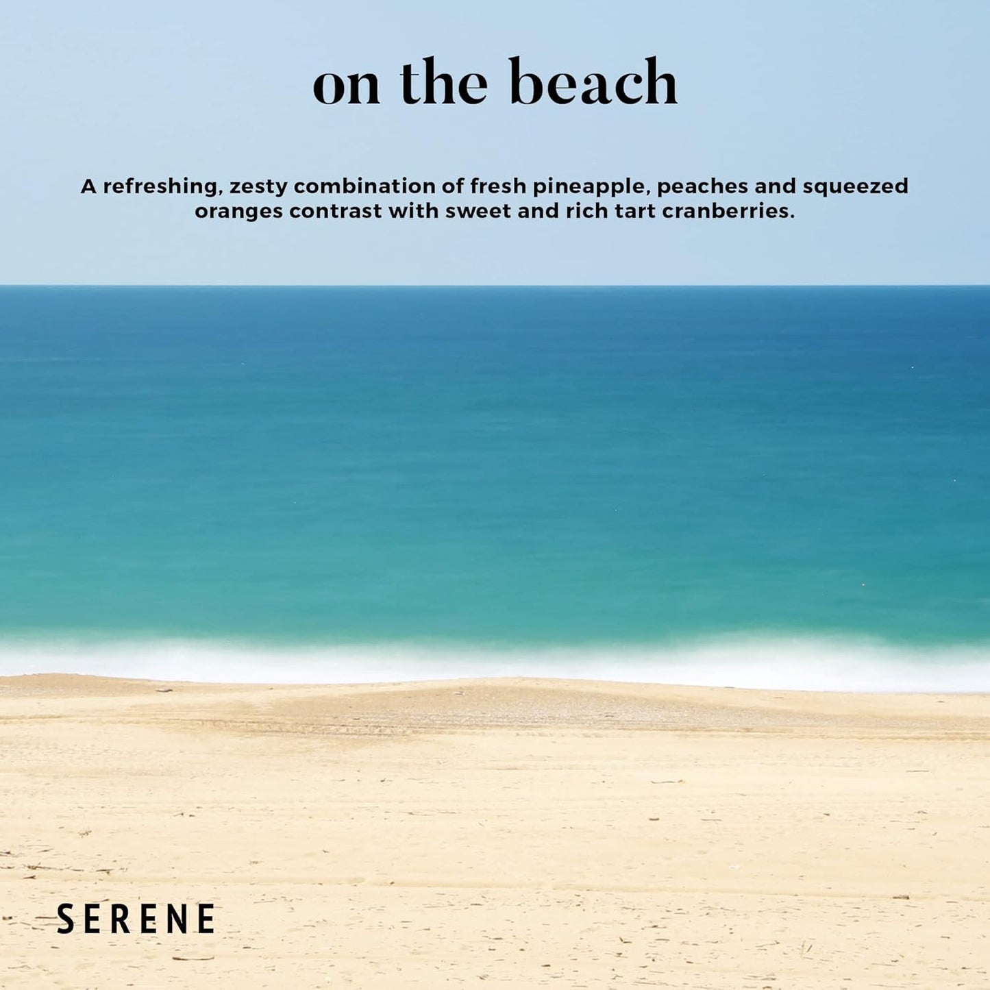 Hidden Label Large Scented Candle, On The Beach, 30oz 3 Wick Huge Candle, Serene Collection Slow Burn Natural Soy Candles for Home Scented