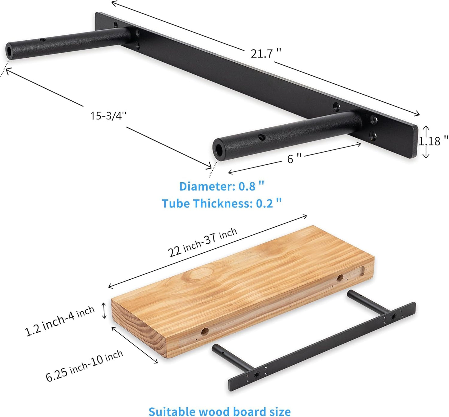 Hidden Shelf Brackets , Floating Shelf Bracket (22 inch +Ease Kit (New))