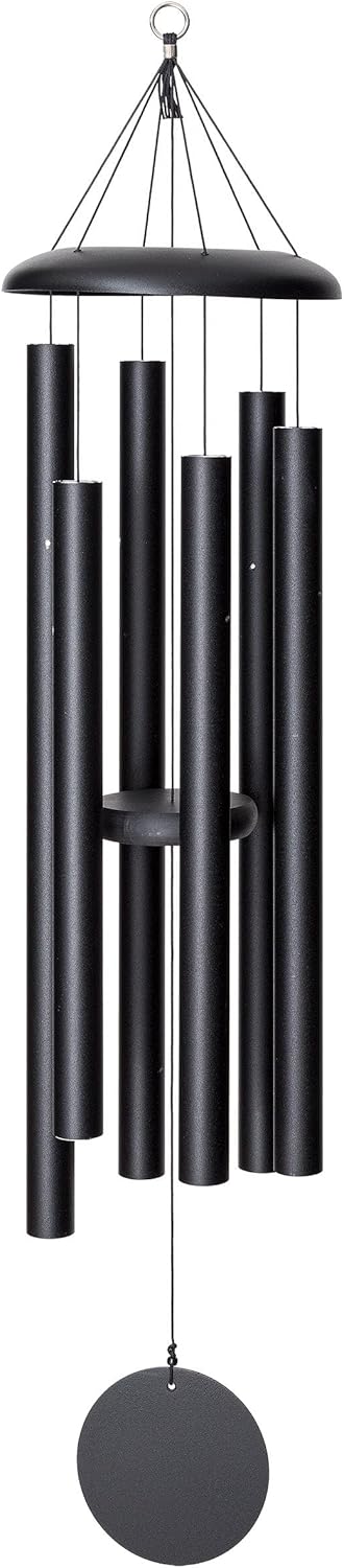 Corinthian Bells by Wind River - 50 inch Black Wind Chime for Patio, Backyard, Garden, and Outdoor Decor (Aluminum Chime) Made in The USA