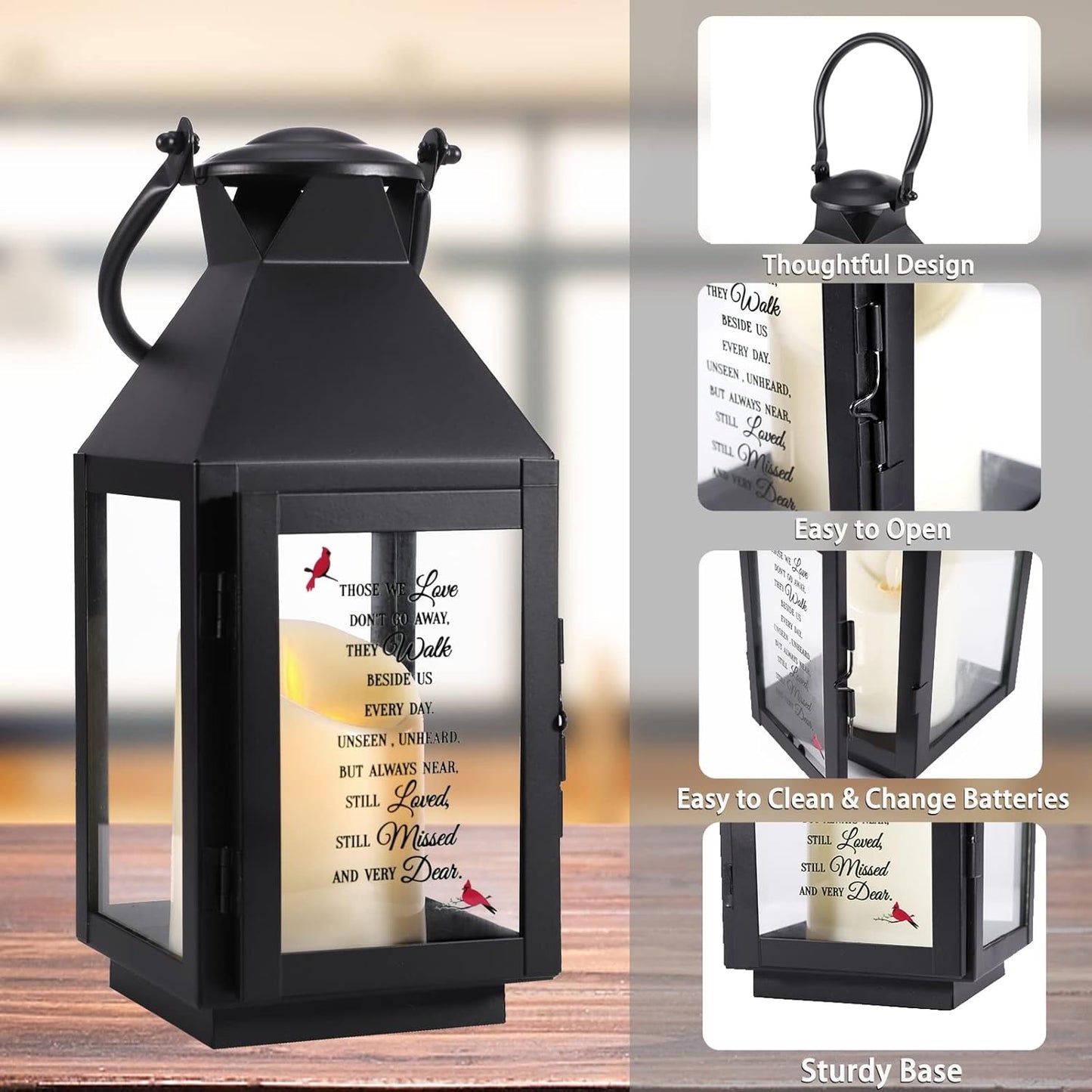 Memorial Lantern, Sympathy Gifts for Loss of Mom/Dad/Loved One, Bereavement Gifts, in Memory of Loved One Gifts, Remembrance Gifts for Loss, Celebration of Life, Memorial Gifts, Funeral Gifts