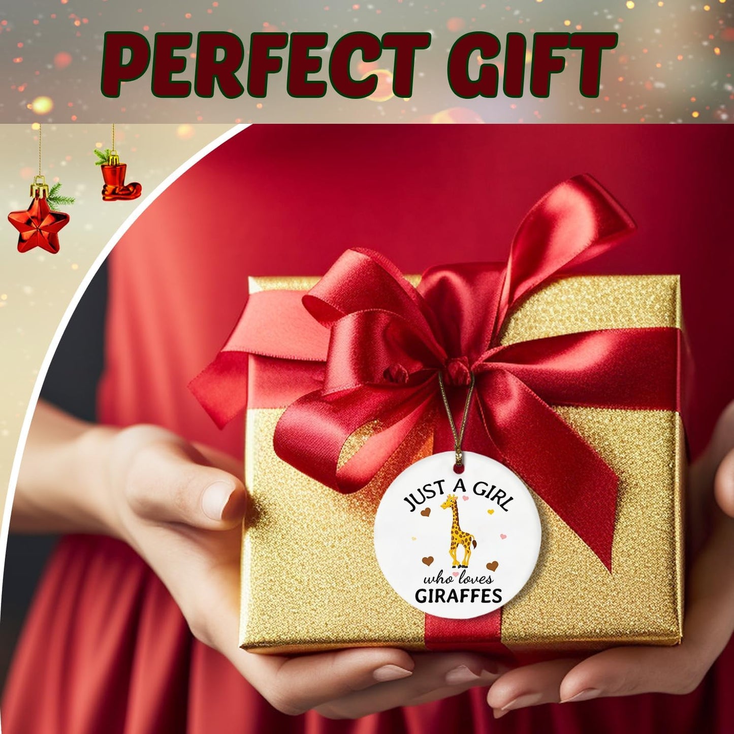 Giraffe Ornament, Giraffes Gifts for Girls Women, Just a Girl Who Loves Giraffes Ornament Keepsake Decorations