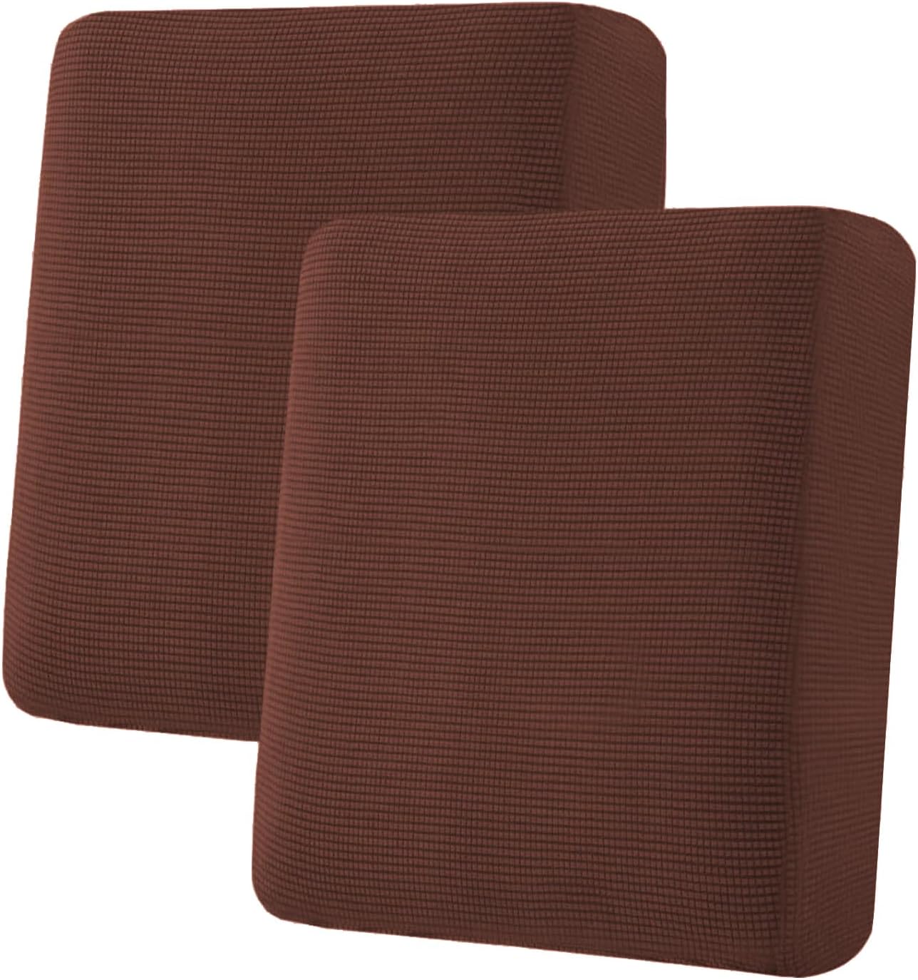 H.VERSAILTEX Super Stretch Individual Seat Cushion Covers Sofa Covers Couch Covers Slipcover Sets Thick Jacquard Textured Twill Fabric (2 Piece Medium Sofa Cushion Covers, Burnt Brick)