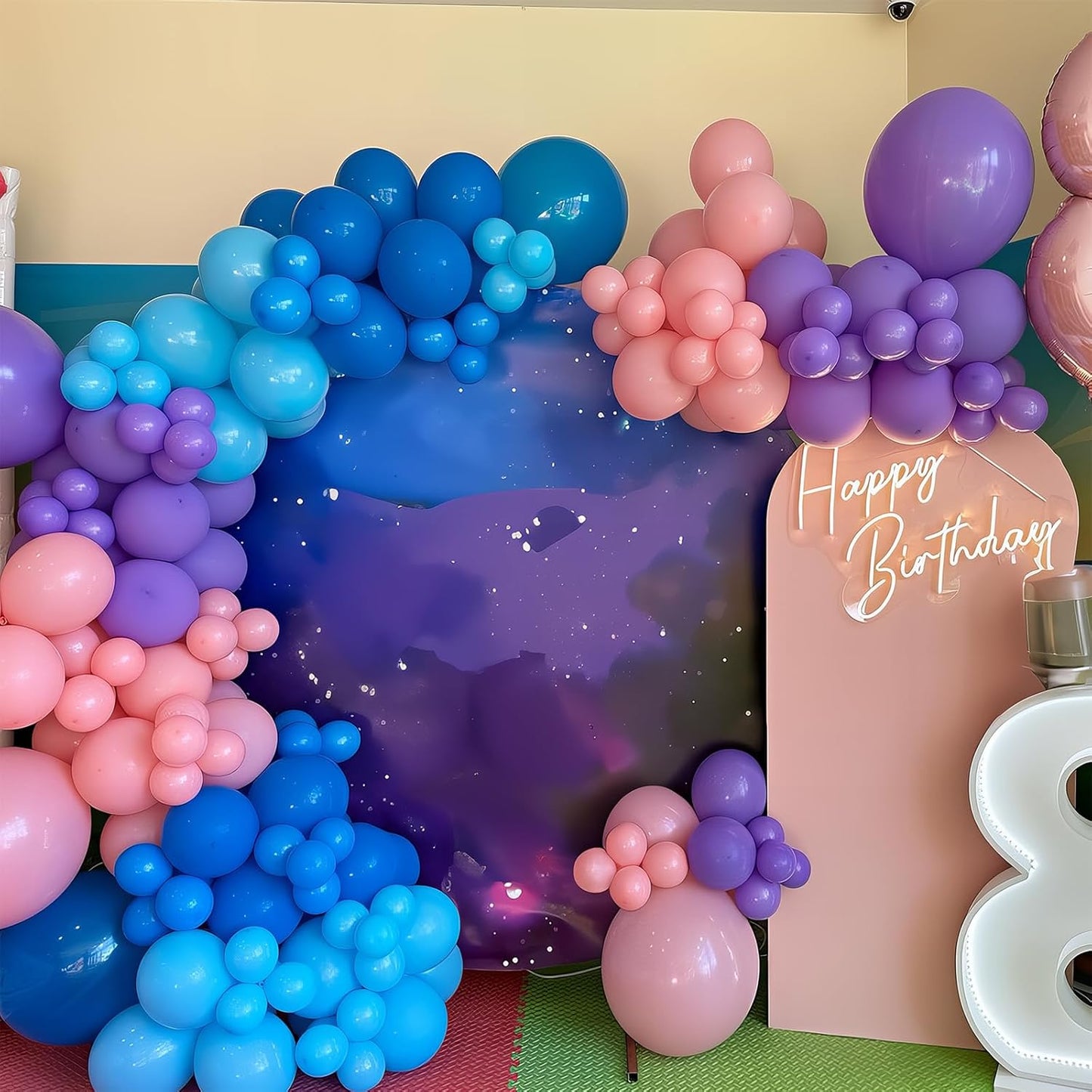 Blue Purple Balloons 60 Pcs 12 Inch Pink Light Purple Peacock Blue Latex Party Balloons for Kid Cartoon Theme Birthday Baby Shower Party Decorations Supplies