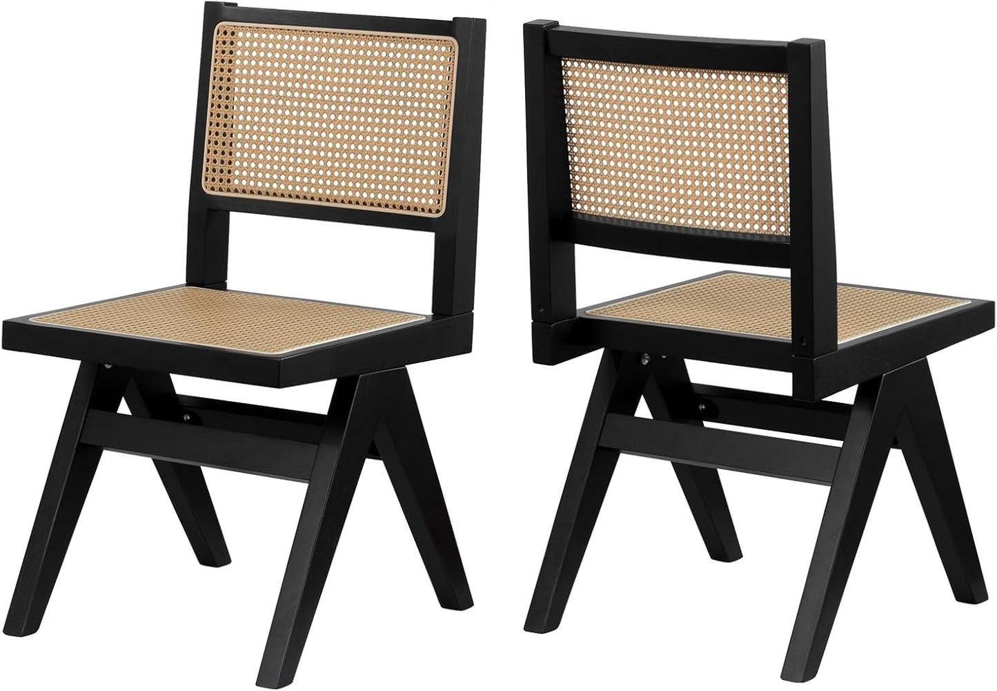 Black Modern Dining Chairs Set of 4 Kitchen Chairs Armless, Sillas de Comedor Modernas