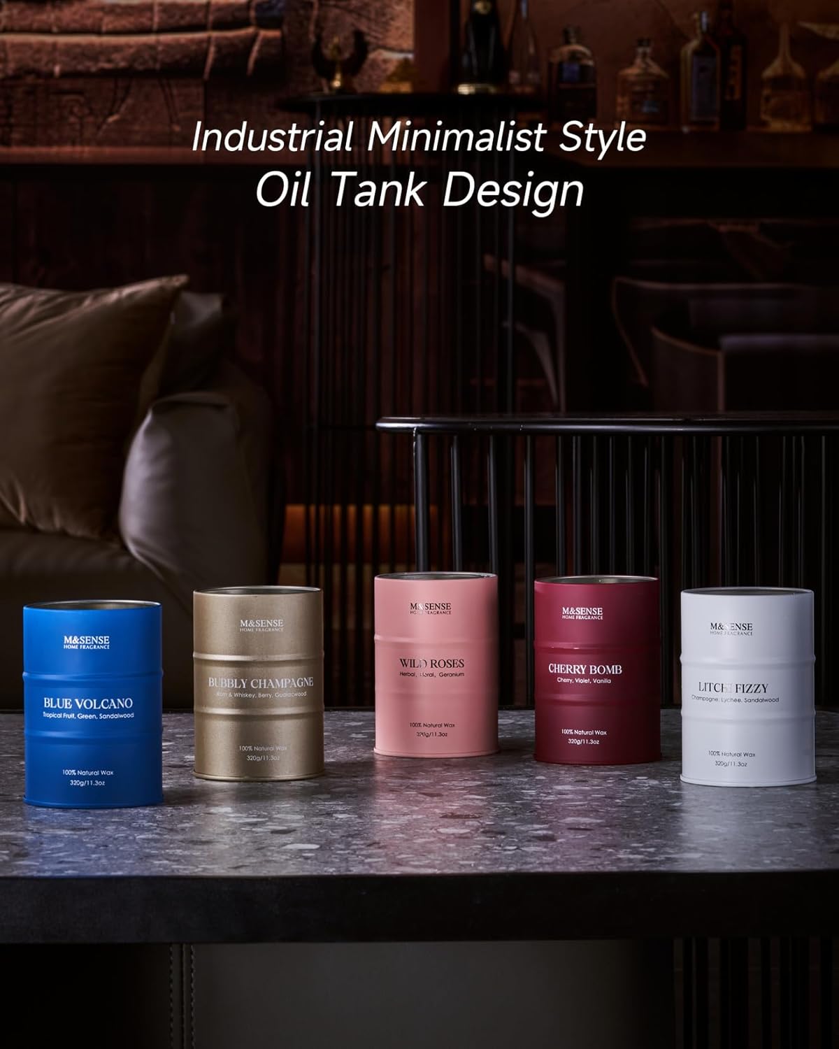 M&SENSE Cherry Bomb Scented Candles, Sweet Candle for Home Scented, Natural Soy Wax Cherry Blossom, Gifts for Women Mom, 11.3 oz 70 Hours Burn