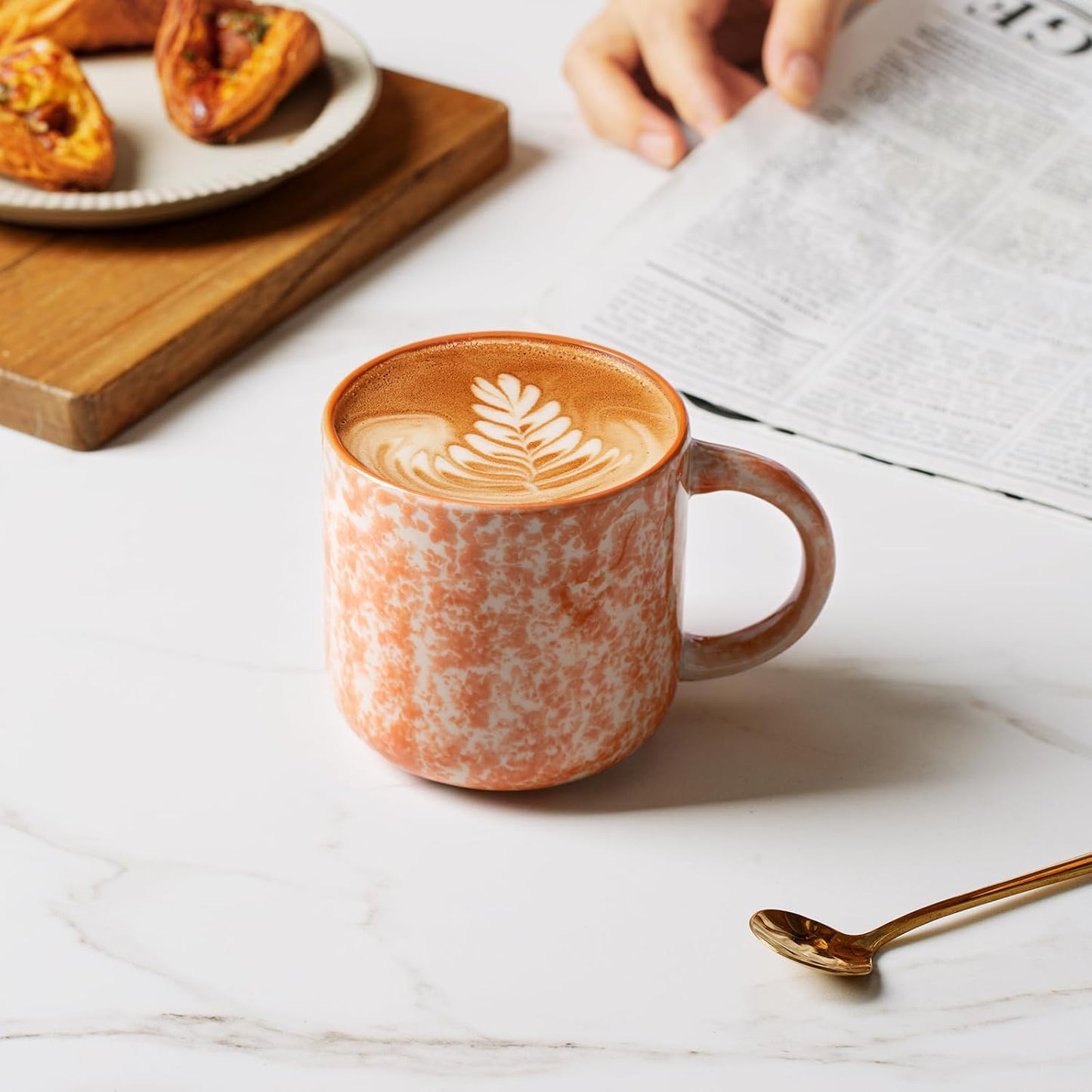 12 OZ Coffee Mugs Set of 6, Modern Coffee Mugs Set with handle for Tea/Latte/Cappuccino/Milk/Cocoa.