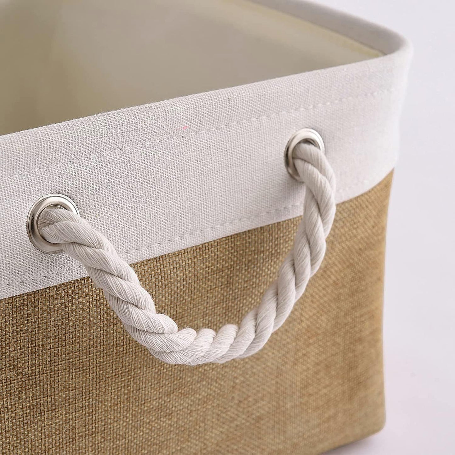 Storage Basket Fabric Sturdy Canvas Storage Bins Organizer with Handles for Clothes and Storage Foldable Storage Boxes Cubes