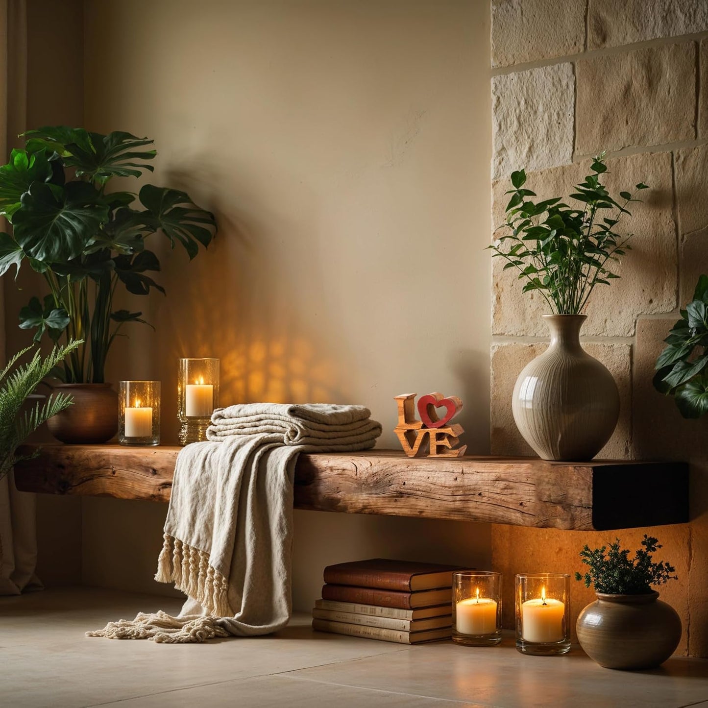 Decozen Gifts for Mom - Wooden Love Letters Sculpture - Mother's Day Birthday Gifts, Home, Office, Living Room, Shelf, Fireplace, Farmhouse, Tabletop, Boho and Mantle Decor - Mothers Day Decorations