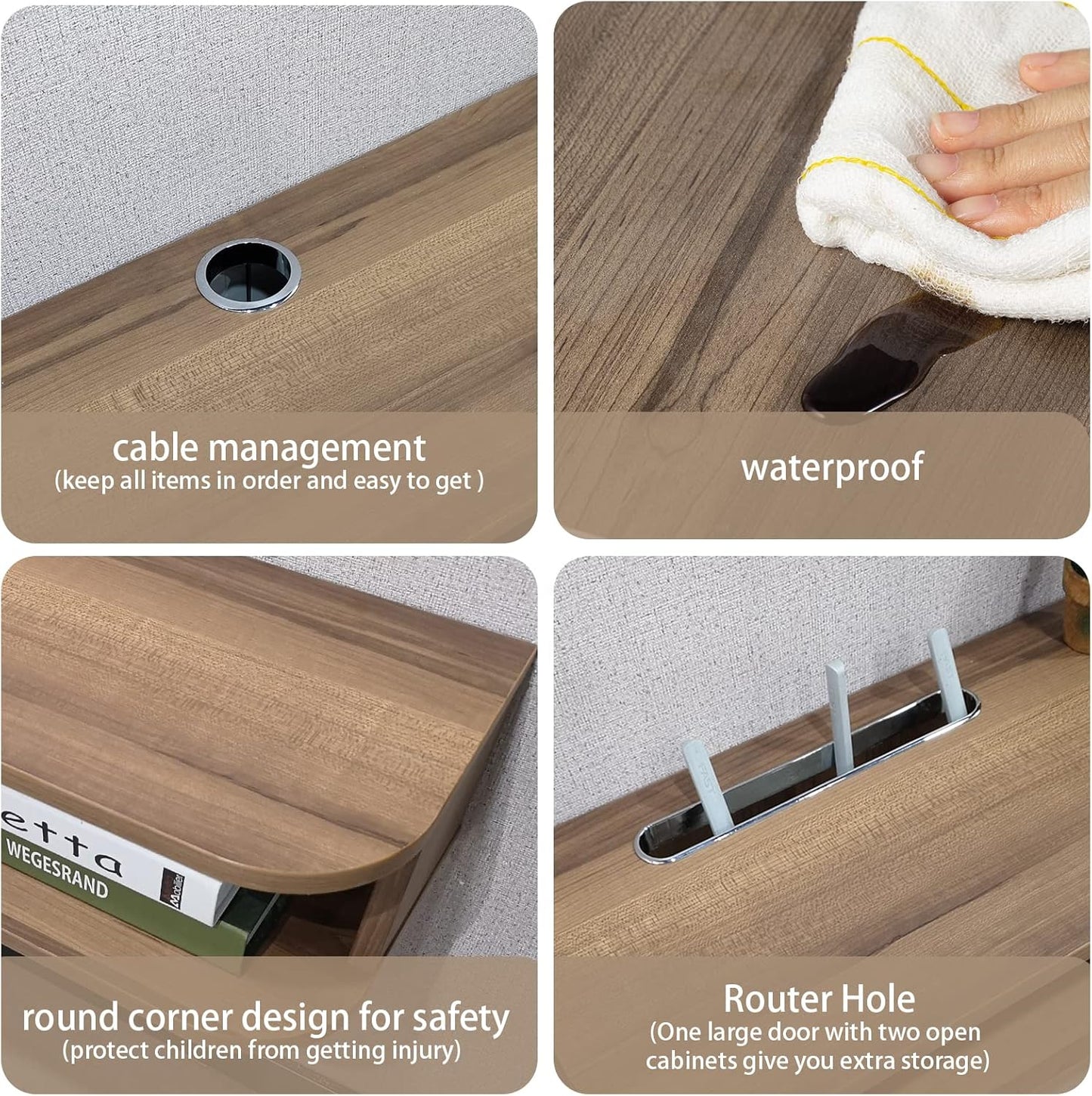 Pmnianhua Floating TV Shelf, 63" Wall Mounted TV Stand Console for Bedroom & Livingroom (Walnut)