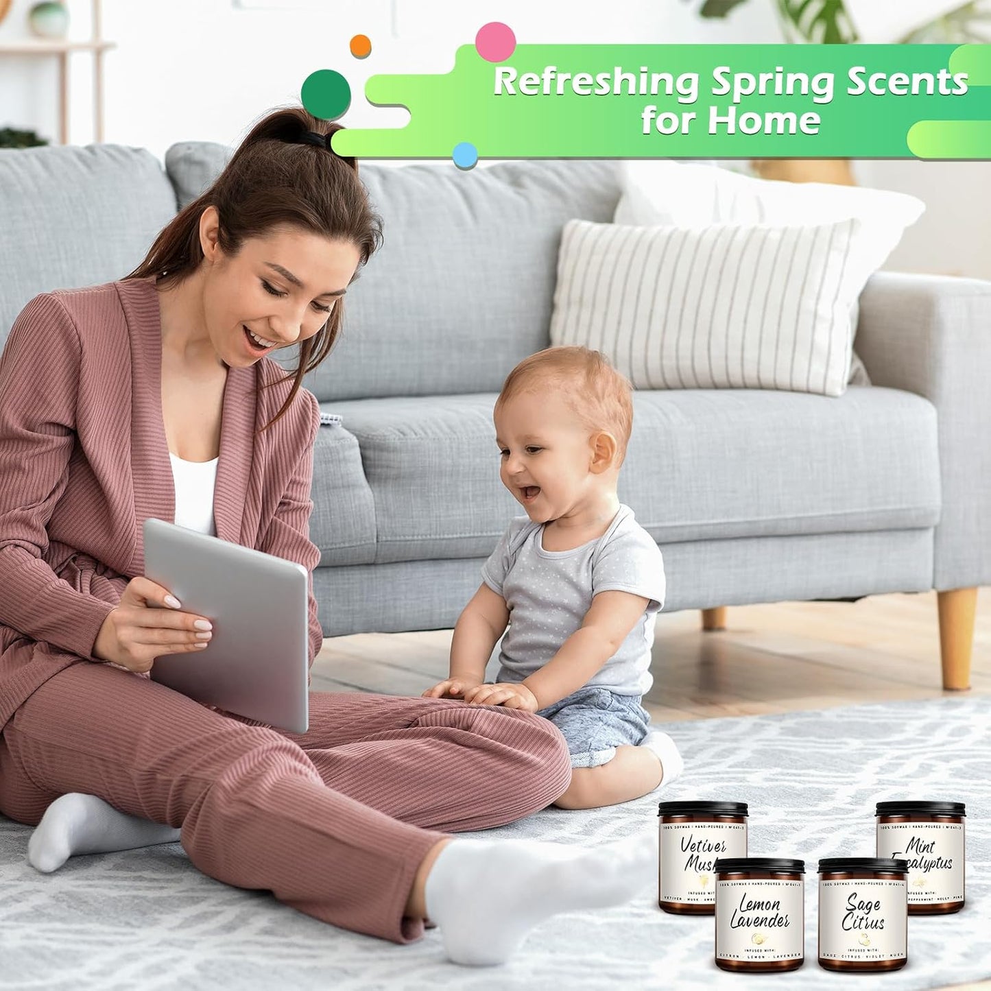 Auelife Scented Candle for Home | Lemon Lavender Candle | Aromatherapy Candles - Soy Candles for Home Scented, Gifts for Women Men, Lemon Fragrance -7oz, Single-Wick