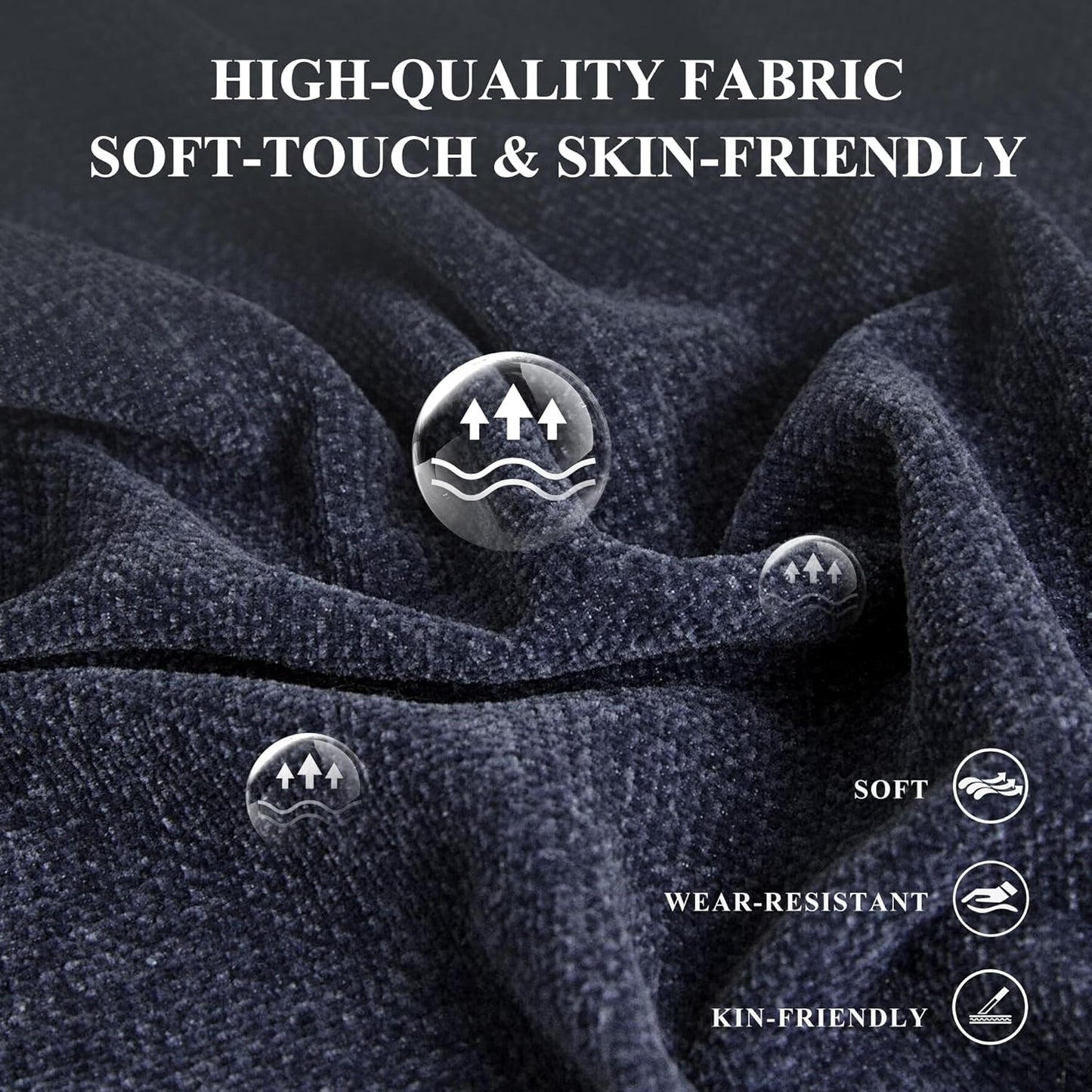 COLAMY Fabric Round Storage Ottoman with Reversible Tray Lid – Multi-Functional Footrest, Hidden Storage, Sturdy & Stylish Small Coffee Table for Living Room, Bedroom, or Entryway(Blue)