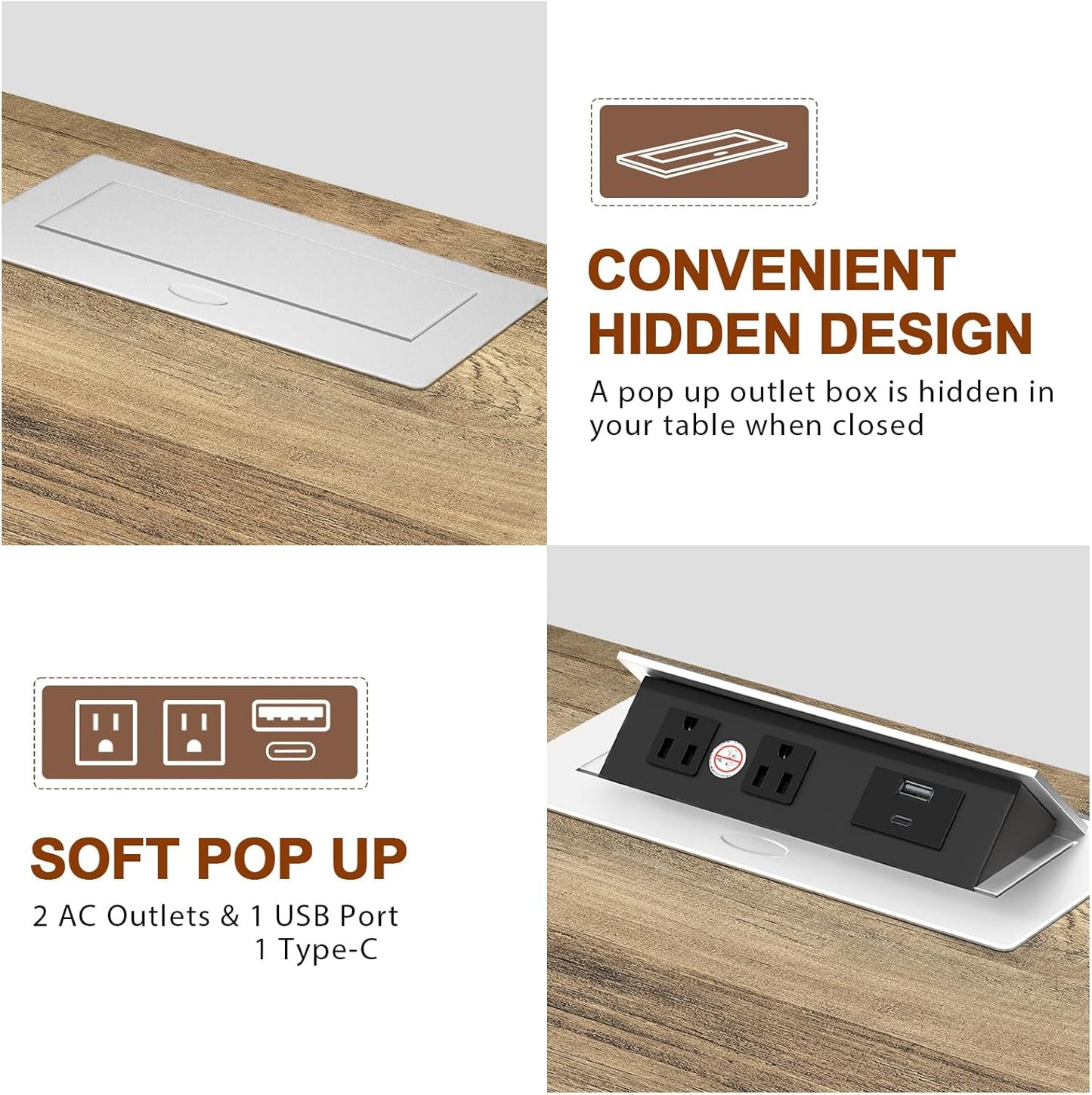 HIFYOBRO Large End Table Set of 2, Flip Top Charging Station and 2 Drawers, Type-C & USB Port & Power outlets, Wooden Storage Cabinet, Side Table with Storage for Living Room and Bedroom (White)