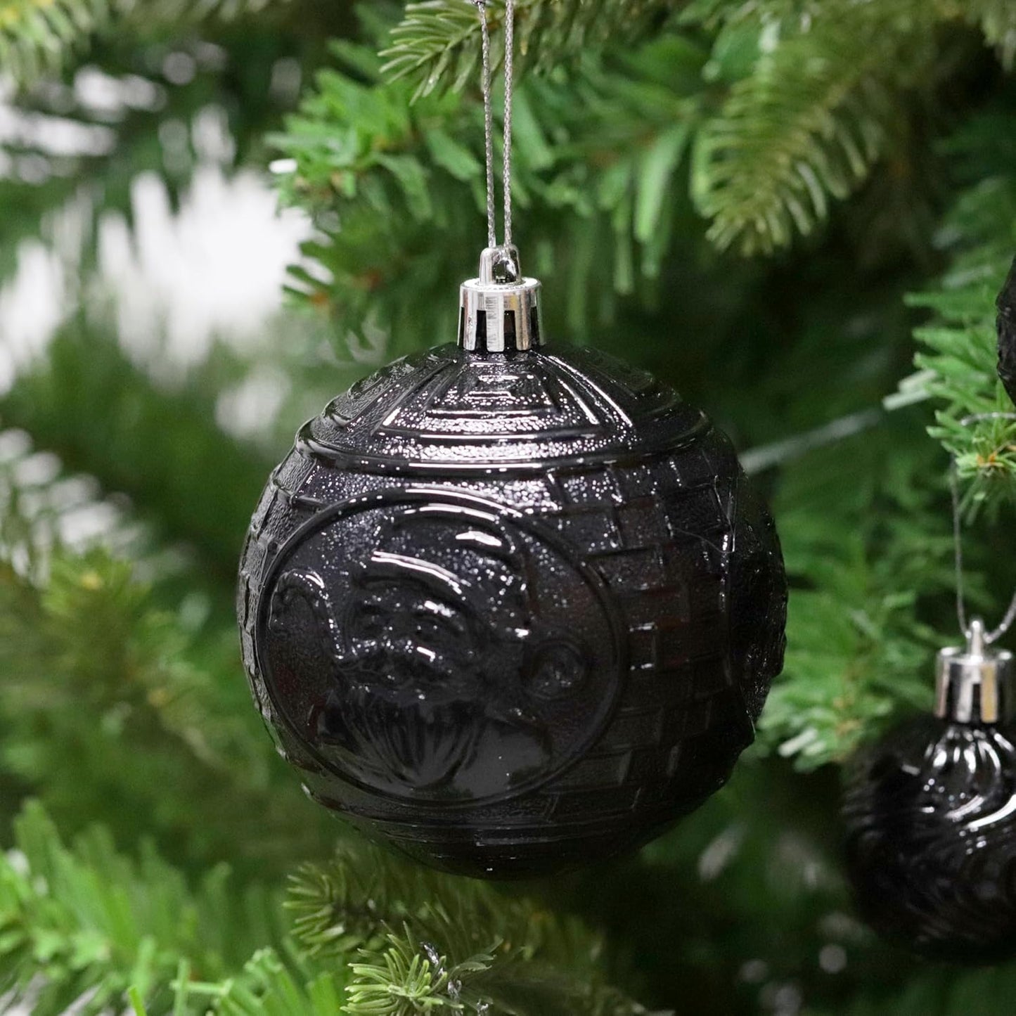 Christmas Ornaments Set with 36pcs Shatterproof Christmas Tree Decorations Multi-Size Christmas Ball Ornaments with 7 Styles Black