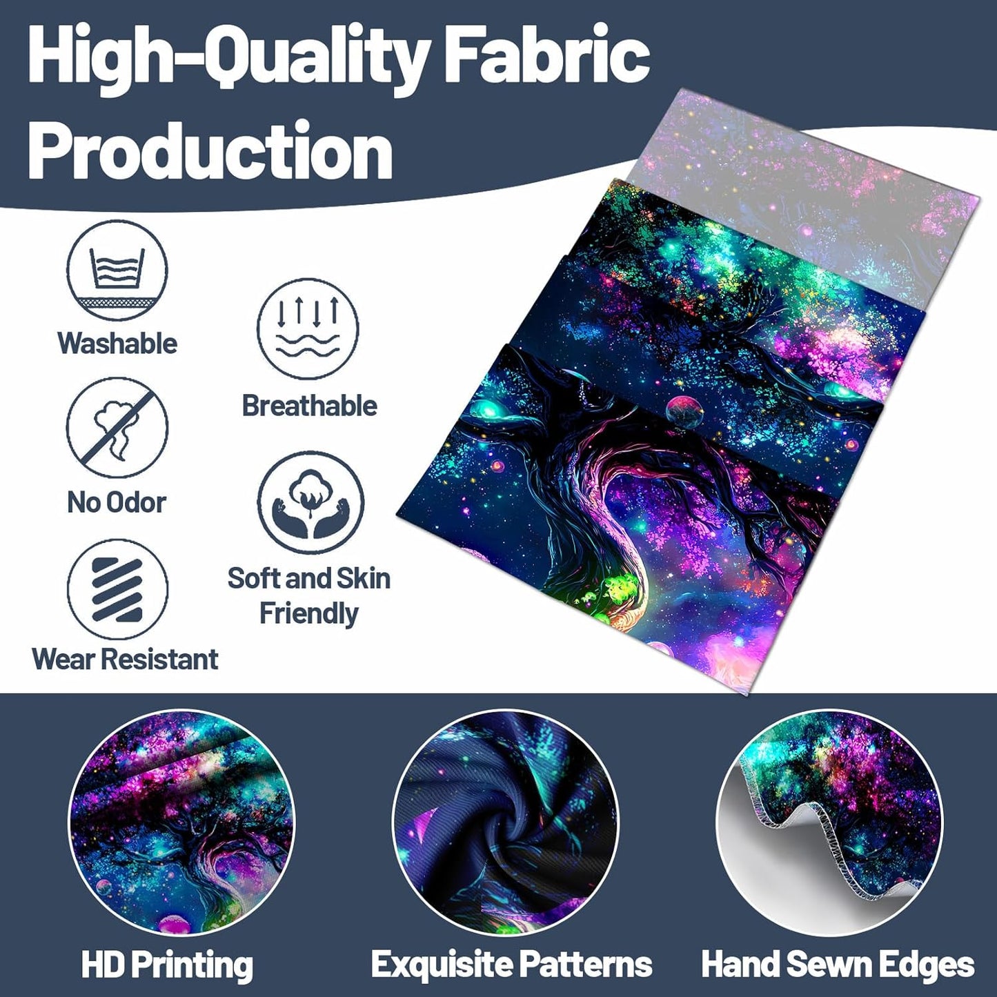 dueeia Blacklight Tree Life Tapestry Wall Hanging Fantasy Black Light Glow in the Dark Uv Mushroom Tapestries for Bedroom Aesthetic Living Room Wall Decor (90.6"x70.9")