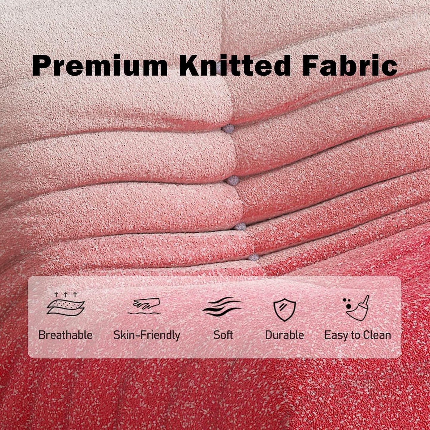 Bean Bag Chair, Fireside Chair Bean Bag Sofa Large Bean Bag Chair for Adults, Bean Bag Chairs for Teens with High Density Comfortable Foam, Memory Foam Bean Bag for Living Room, Bedroom (Pink&White)