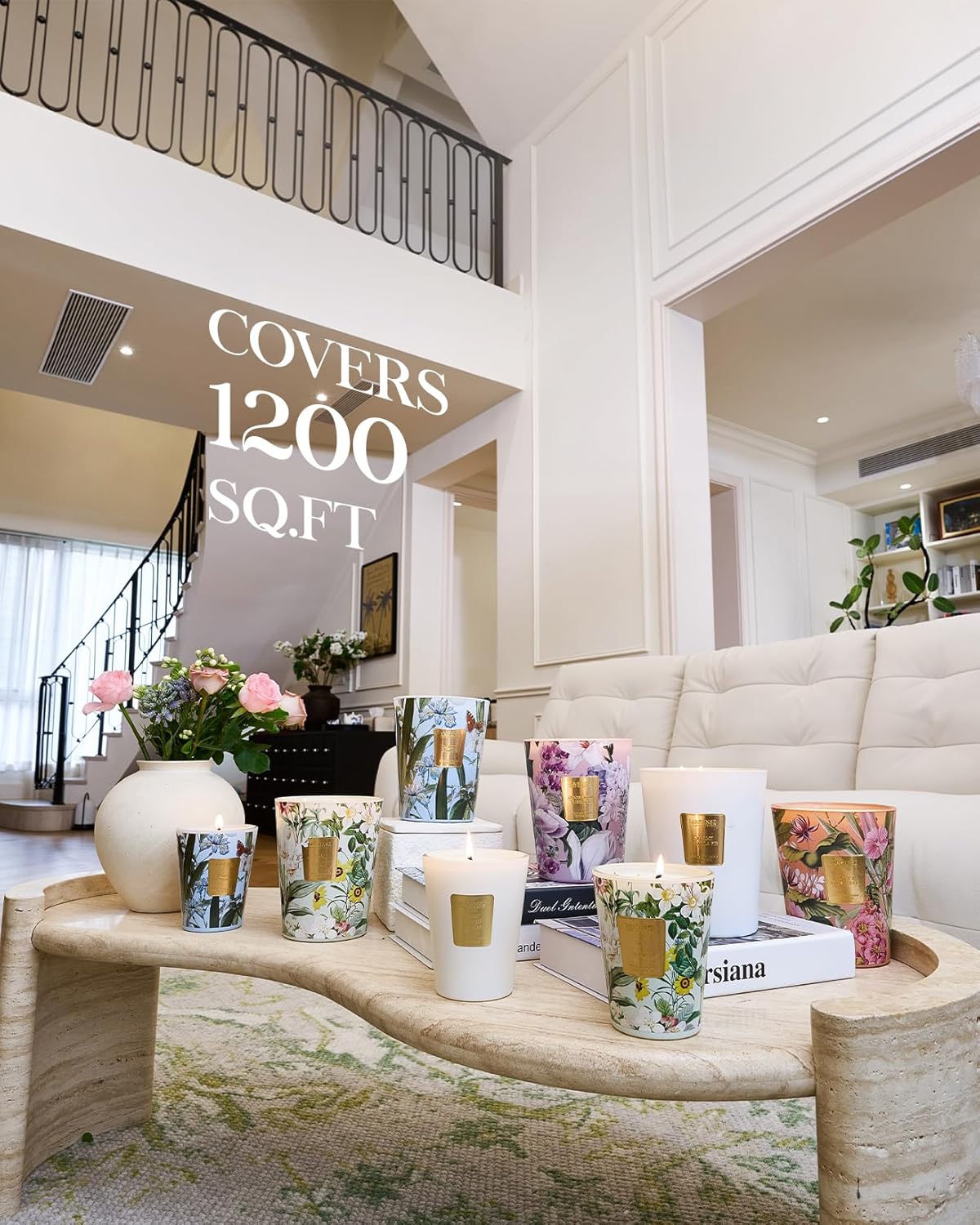 M&SENSE Eucalyptus & Cedarwood Scented Candle, 3 Wick 35oz Natural Soy Wax Candles for Home Scented, Green Candles Gift for Spring, 150 Hours Long Lasting Slow Burning