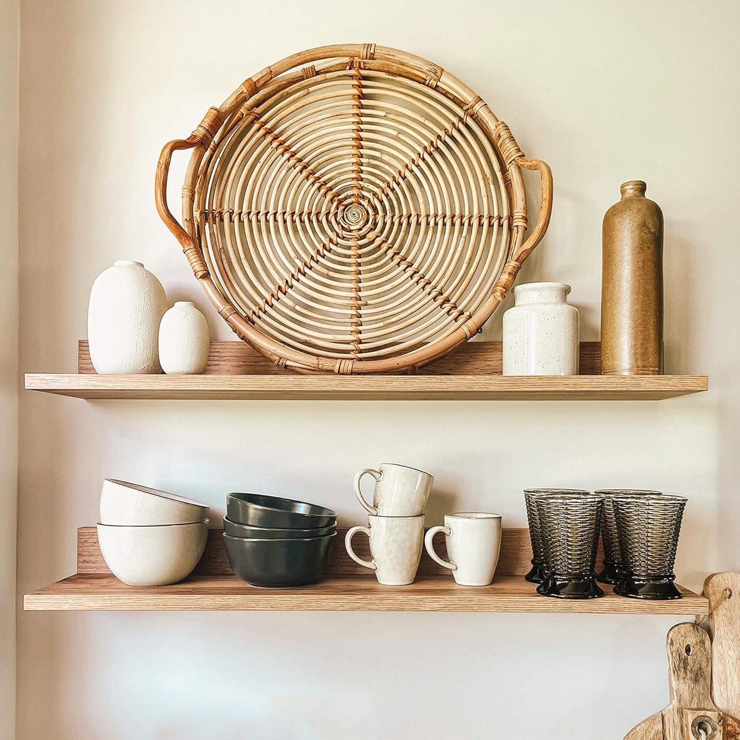 Mobili Fiver, Set of 2 Rachele Shelves, 31.49 in, Rustic Oak, Made in Italy