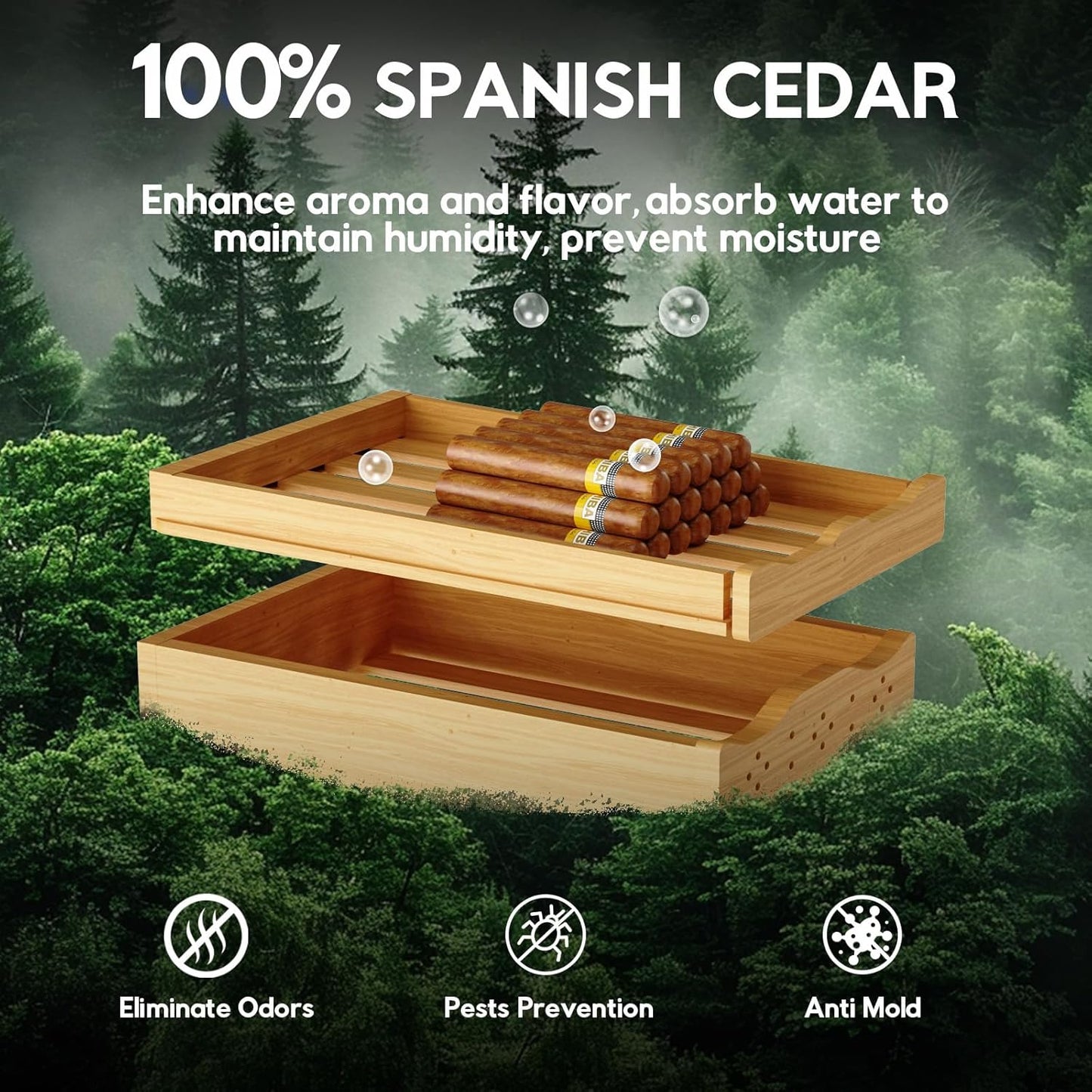 Electric Cigar Humidor Cabinet 25L, Tylza Electric Humidors for Cigars with Temp & Humidity Control, Digital Hygrometer, Lock, Refrigerator, Cigar Humidors with Cedar Wood Drawer Shelves, 170 Cigars