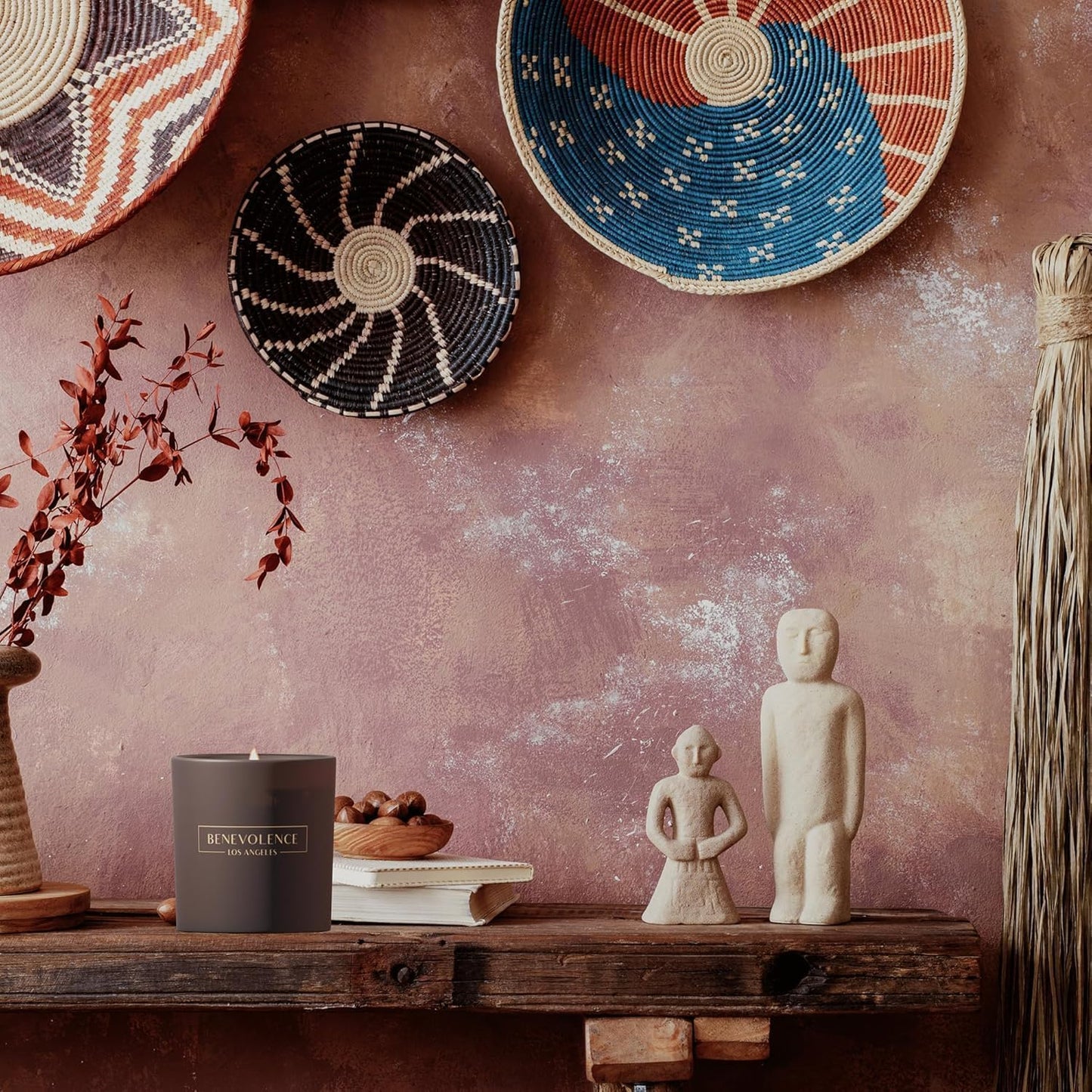 Benevolence LA Scented Candle Gift Set โ 4-Pack Soy Candles with Wood Wicks โ Rose & Sandalwood, Wild Lavender, Eucalyptus & Chamomile, Lemongrass & Basil โ 8oz Each โ Aromatherapy & Home Fragrance