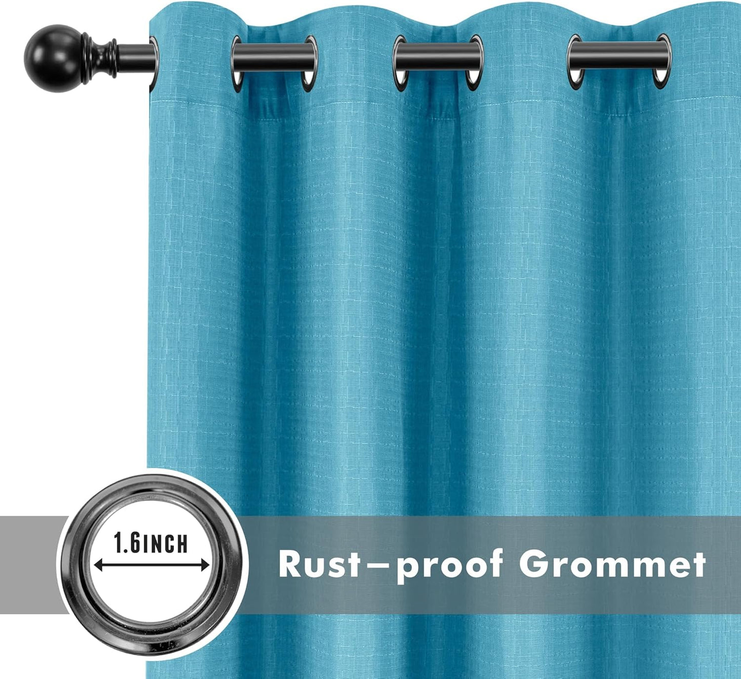 HolidayIdeas 4 Panels Flax Linen Outdoor Curtains for Patio Waterproof Curtains 54" Wide x 95" Long-Indoor/Outdoor Window Curtains Privacy for Pergola, Porch, Gazebo, Backyard, Living Room