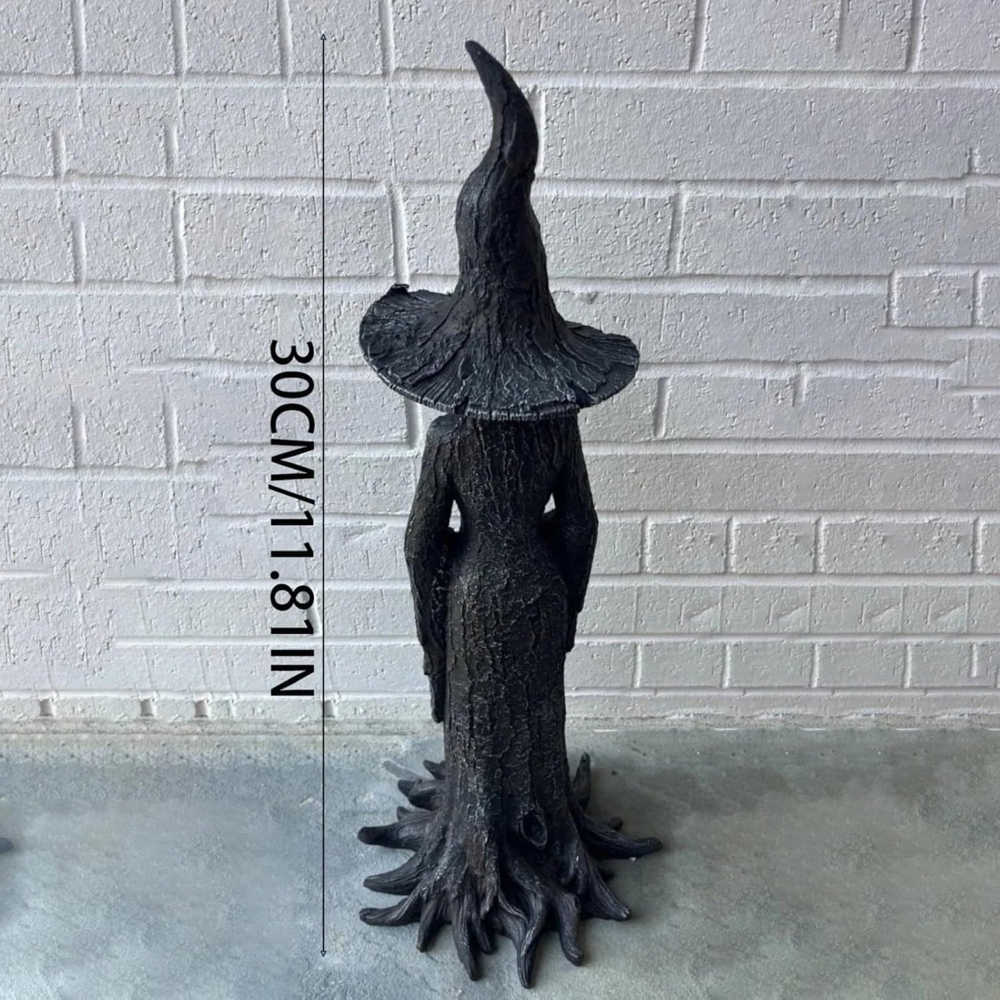 Gothic Halloween Resin Figurine, Retro Magician Decor Dark Fantasy Ornament, Enchanting Witch Statue, Resin Hand-Painted Enchanting Witch Statue (11.8in)