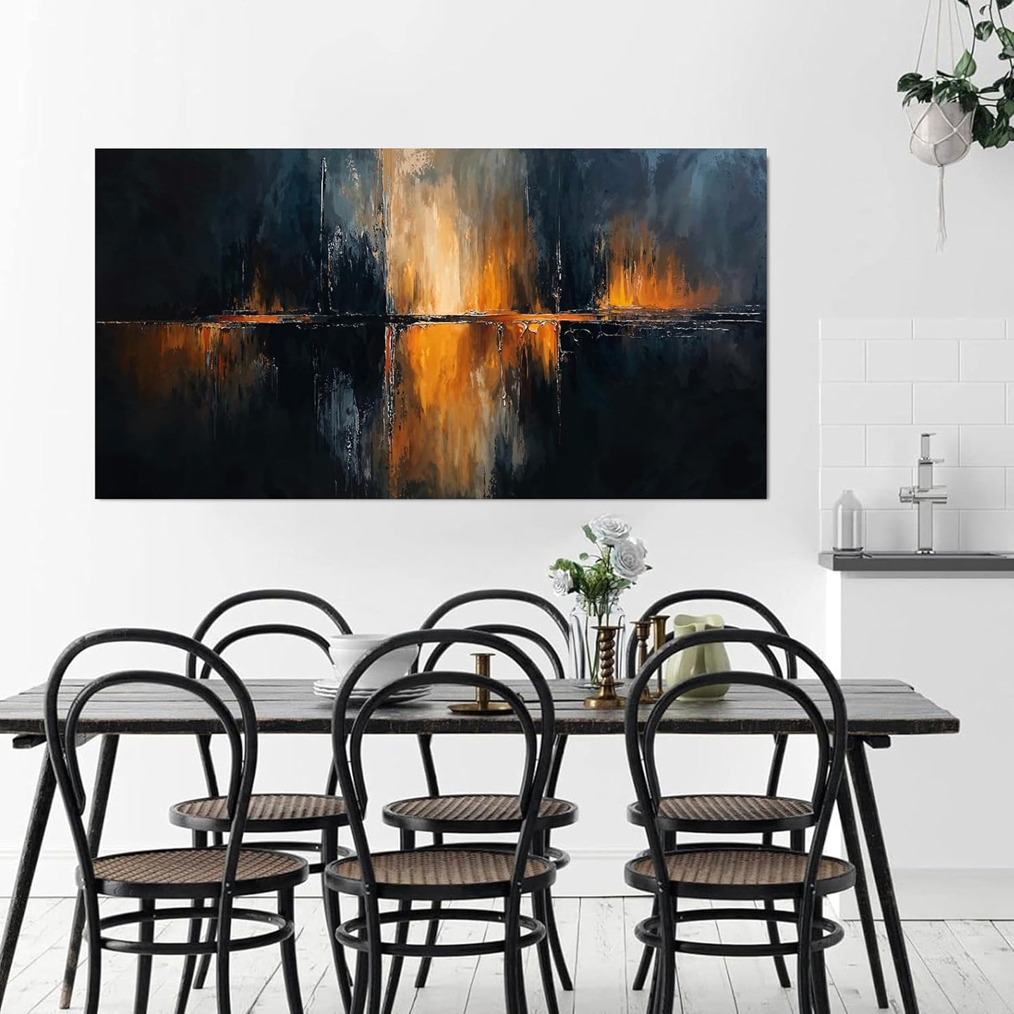 Canvas Wall Art Decor Modern Black Wall Art Prints Abstract Gold Wall Art Decorations Art Work for Wall Decor Wall Art Pictures for living Room Abstract Artwork for Walls Home Office Decor 20" X 40"